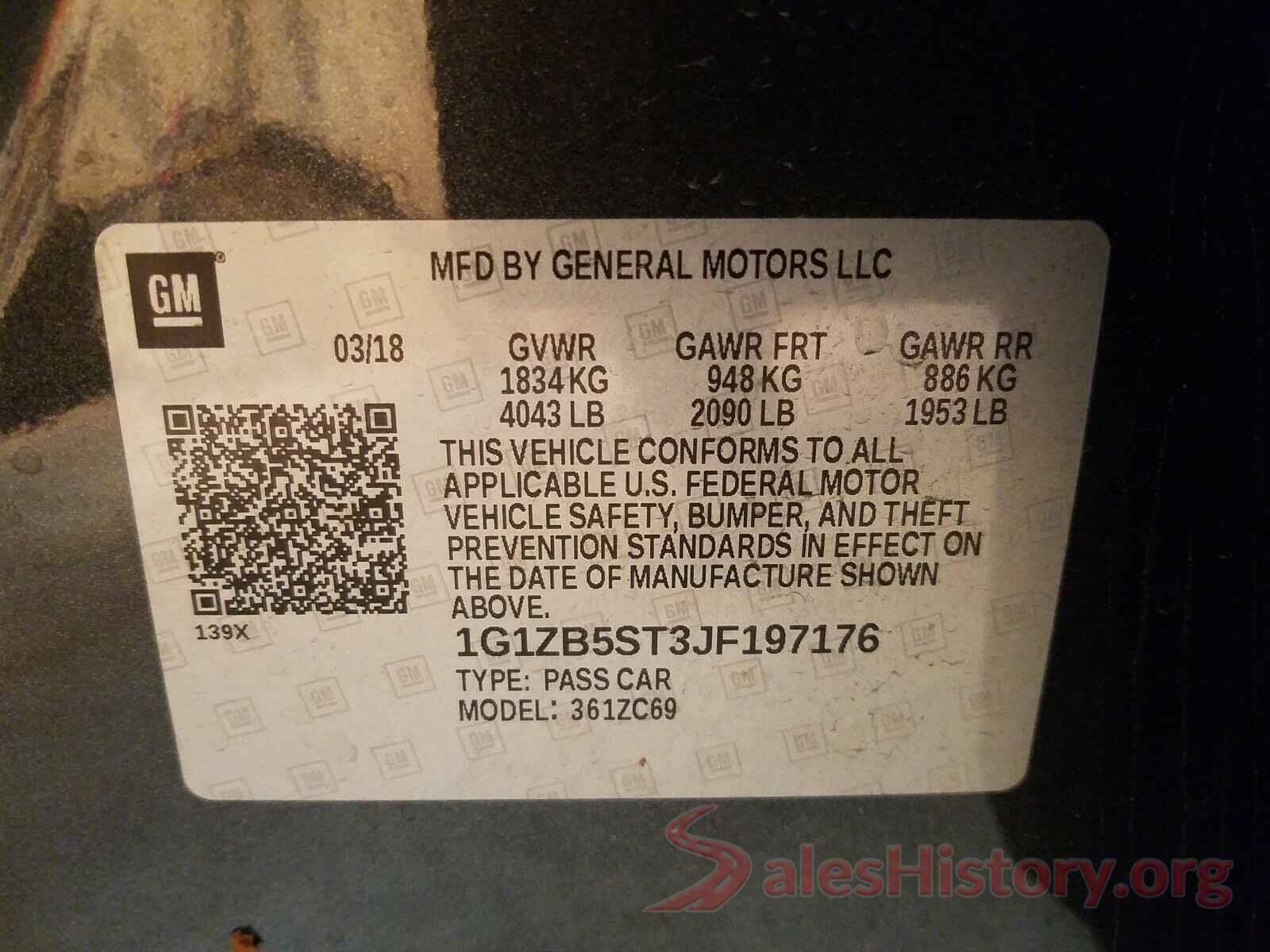 1G1ZB5ST3JF197176 2018 CHEVROLET MALIBU