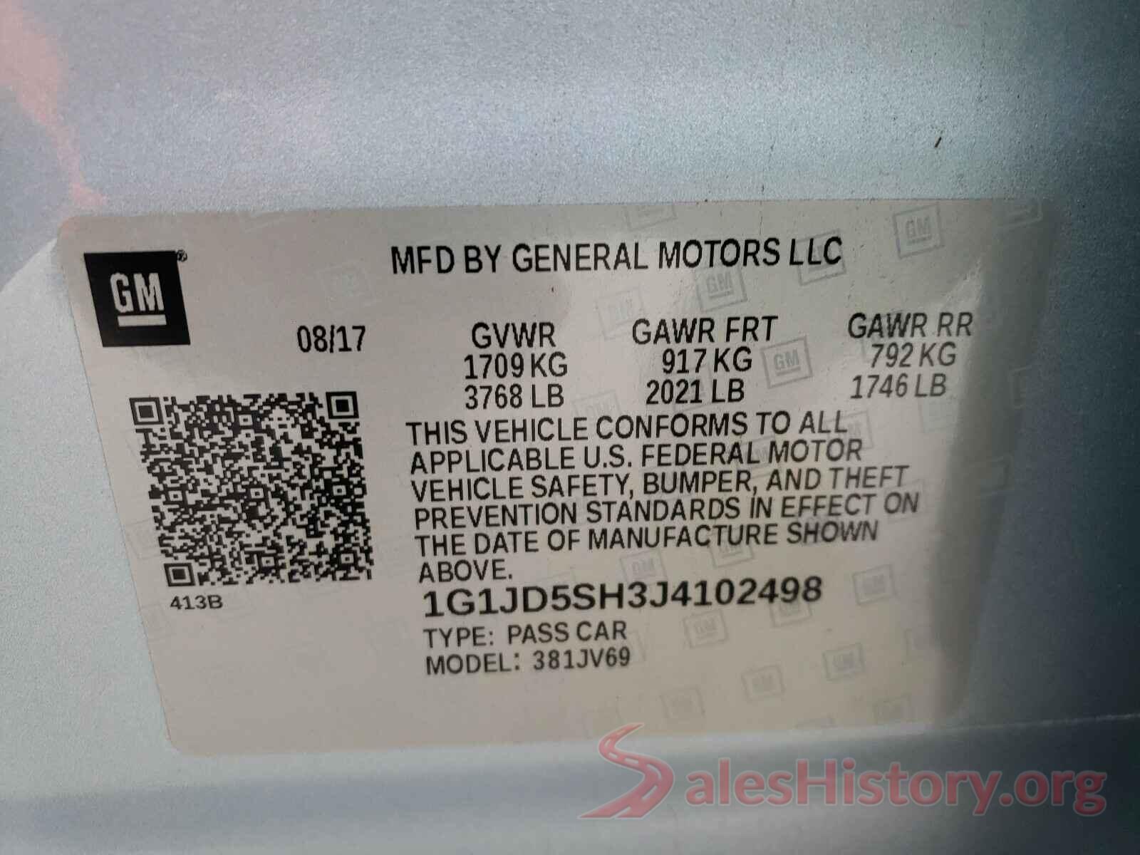 1G1JD5SH3J4102498 2018 CHEVROLET SONIC