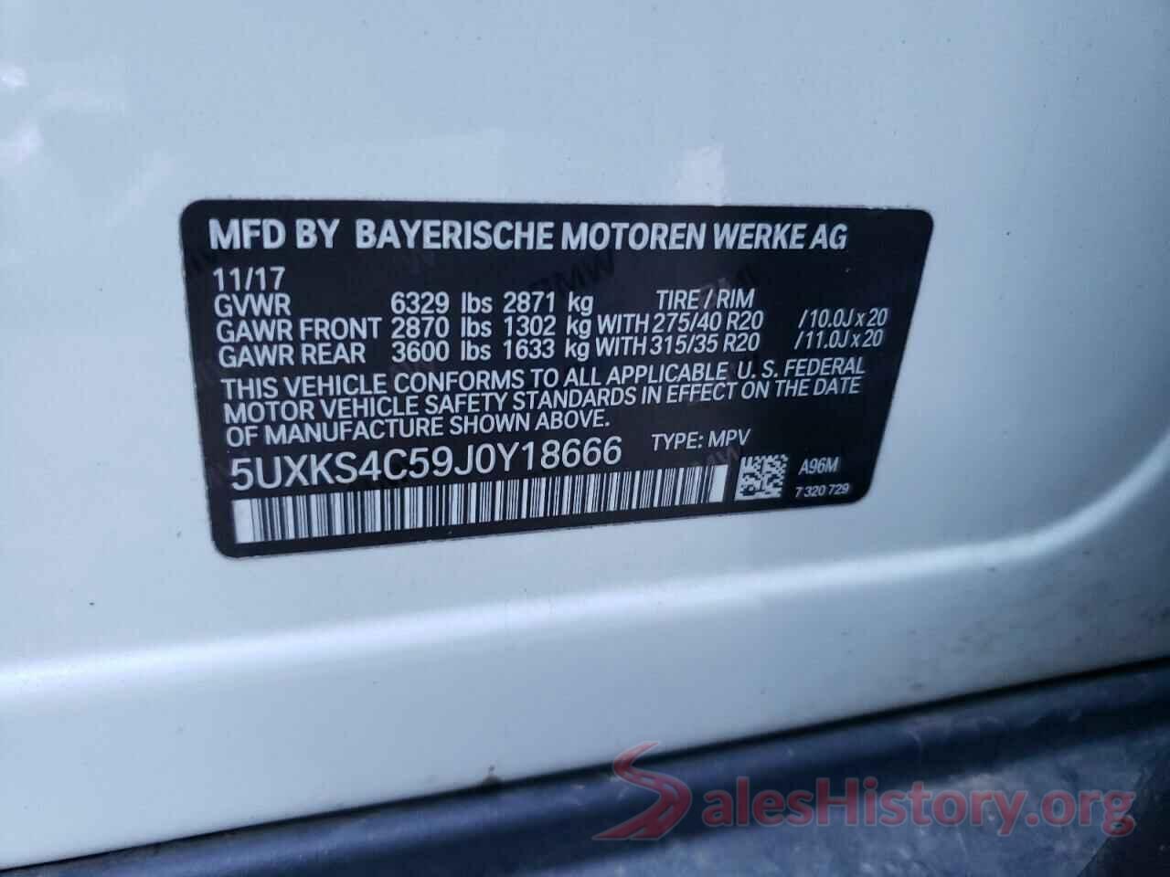 5UXKS4C59J0Y18666 2018 BMW X5