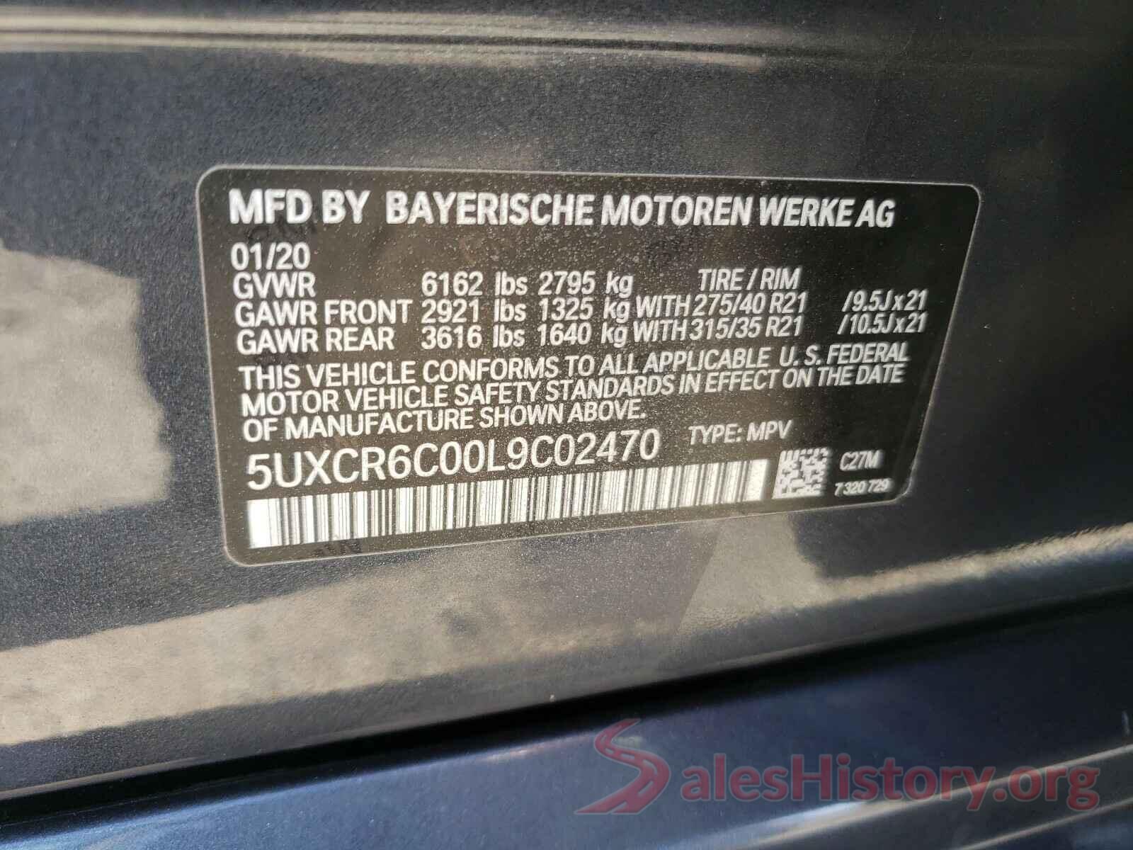 5UXCR6C00L9C02470 2020 BMW X5