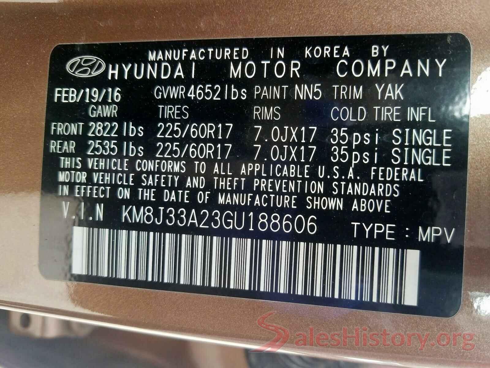 KM8J33A23GU188606 2016 HYUNDAI TUCSON