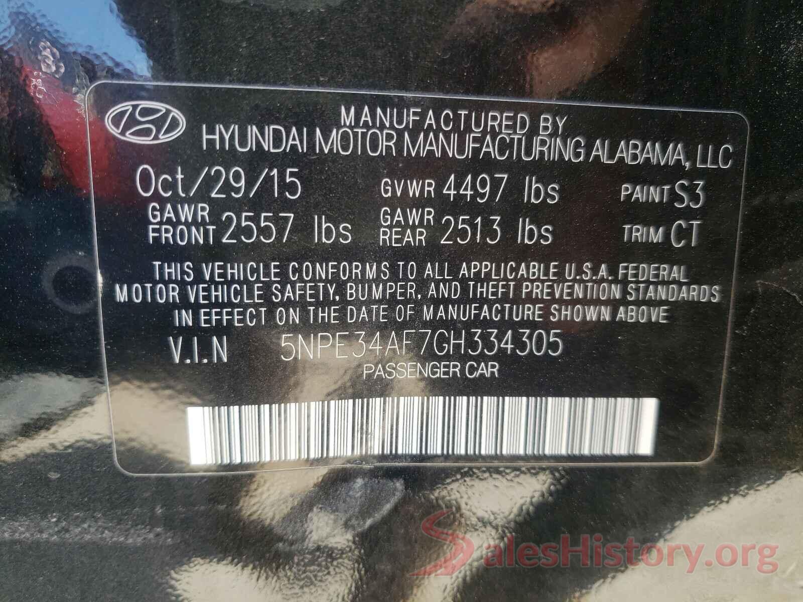 5NPE34AF7GH334305 2016 HYUNDAI SONATA