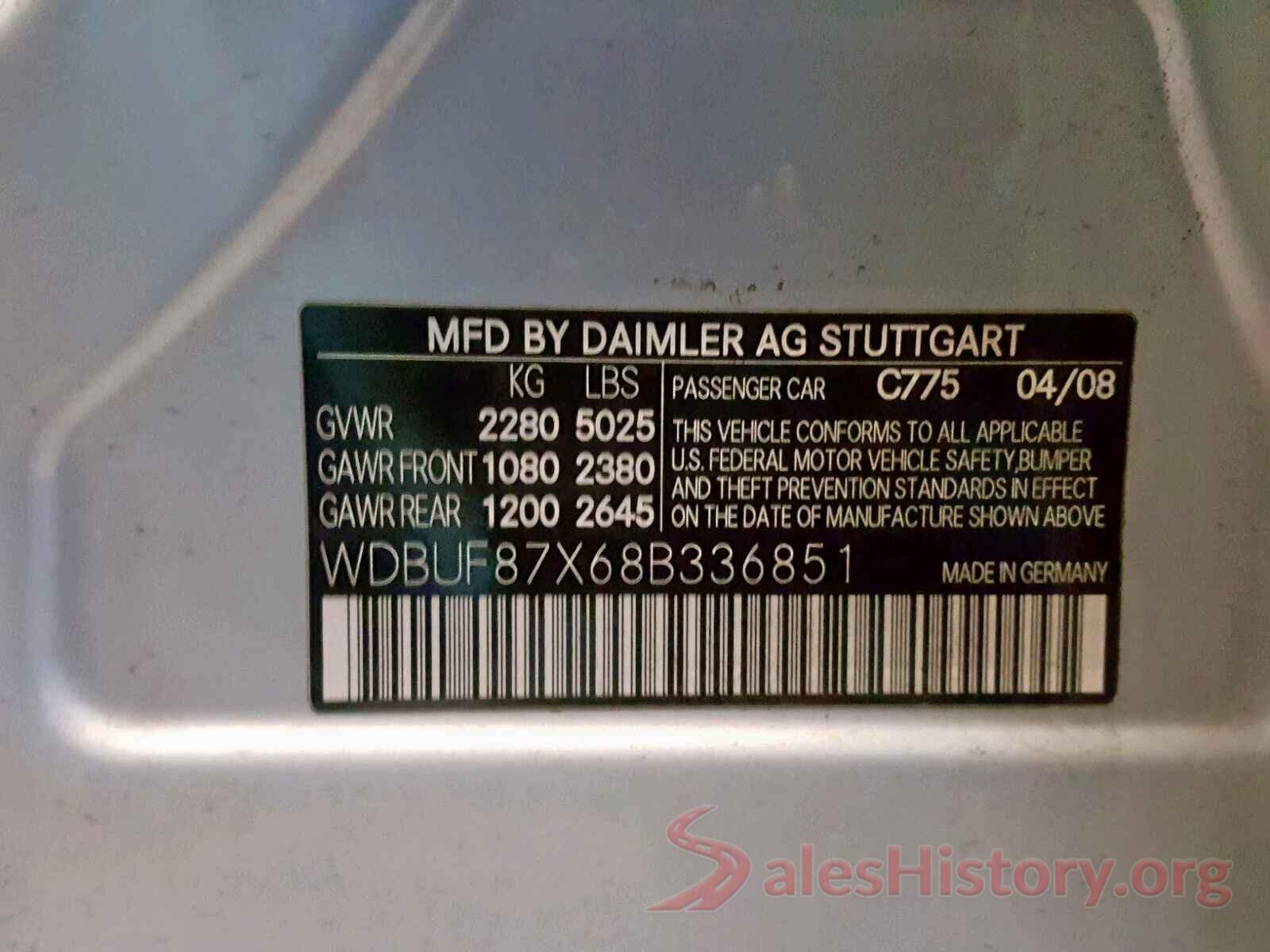 WDBUF87X68B336851 2008 MERCEDES-BENZ E 350 4MAT