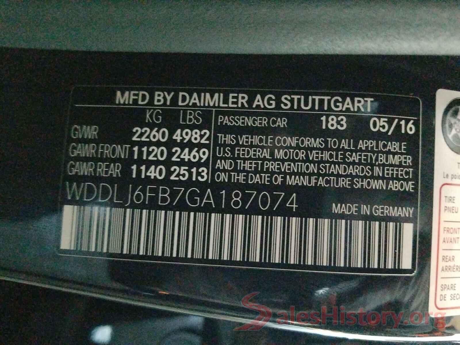 WDDLJ6FB7GA187074 2016 MERCEDES-BENZ C CLASS