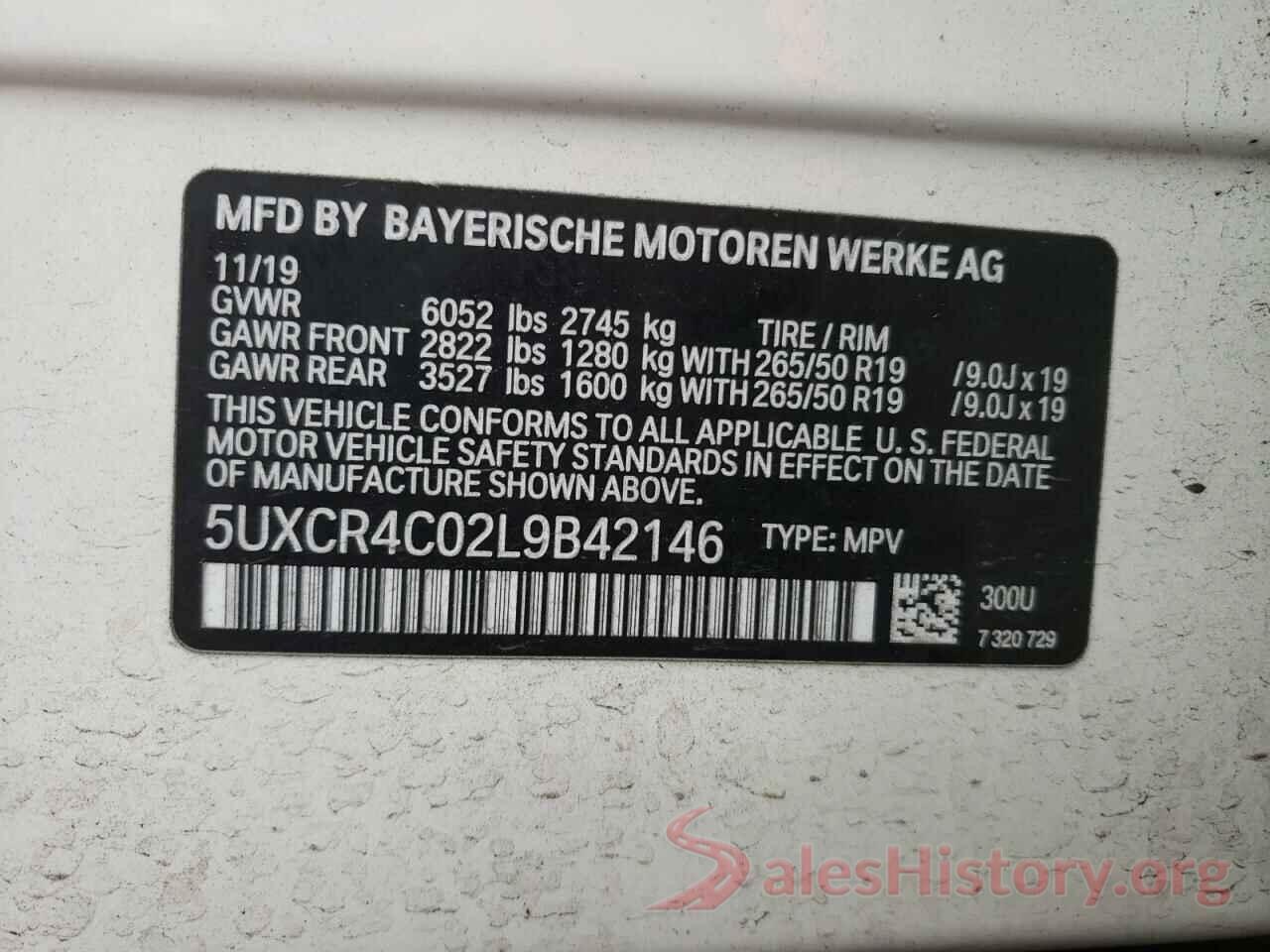 5UXCR4C02L9B42146 2020 BMW X5