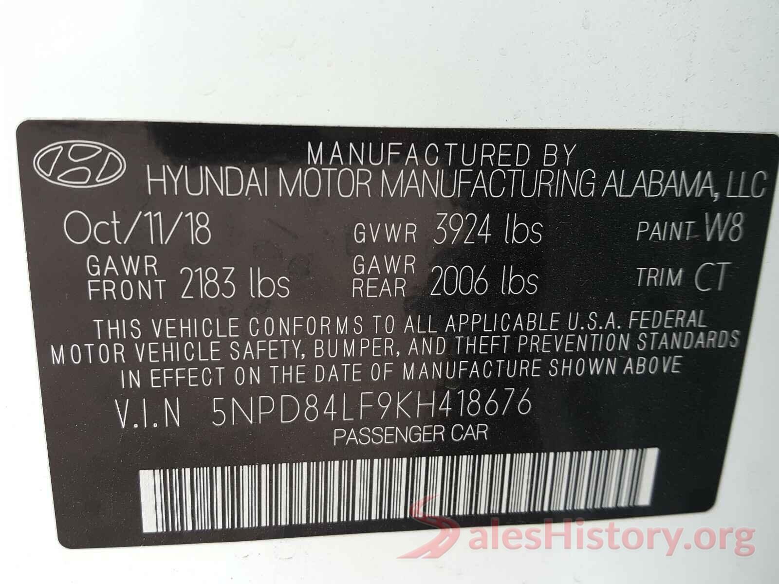 5NPD84LF9KH418676 2019 HYUNDAI ELANTRA