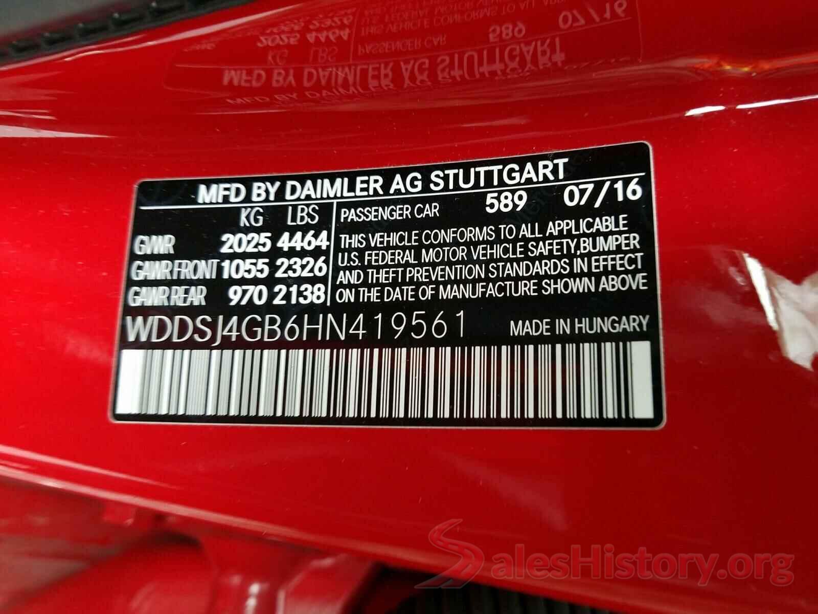 WDDSJ4GB6HN419561 2017 MERCEDES-BENZ C CLASS