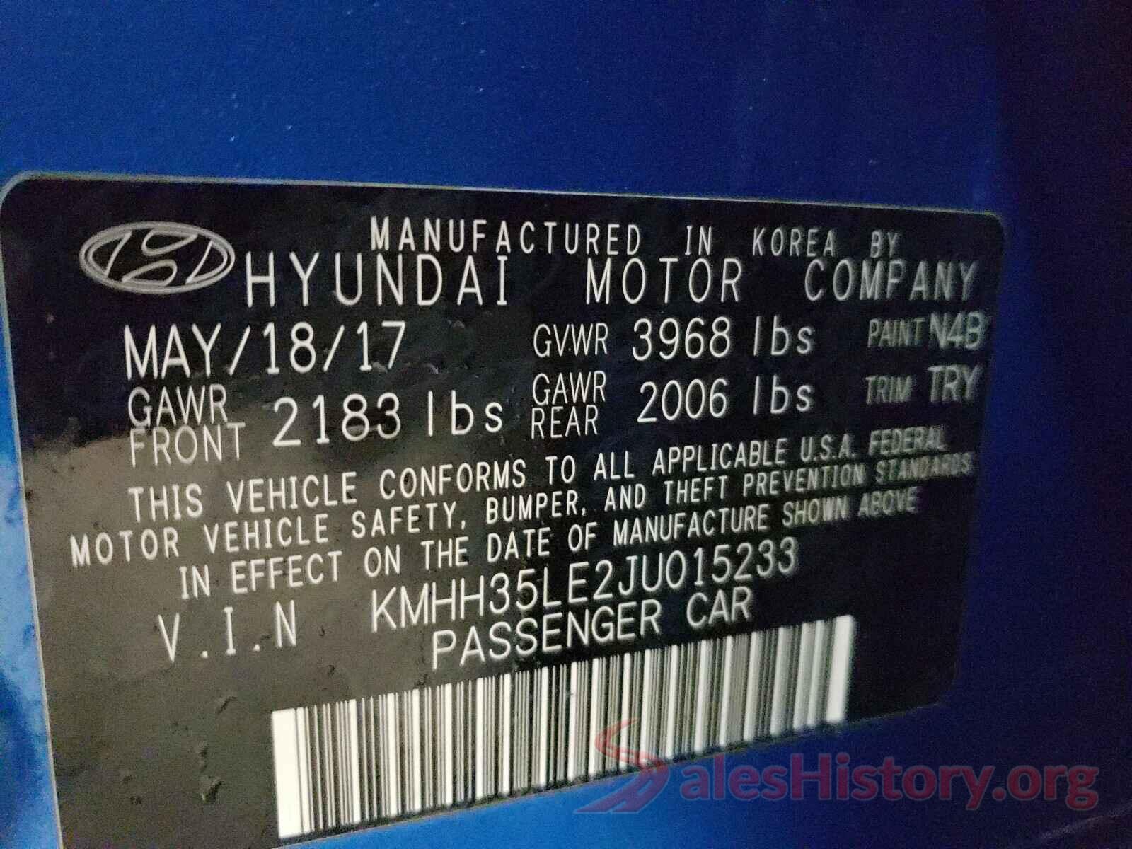 KMHH35LE2JU015233 2018 HYUNDAI ELANTRA