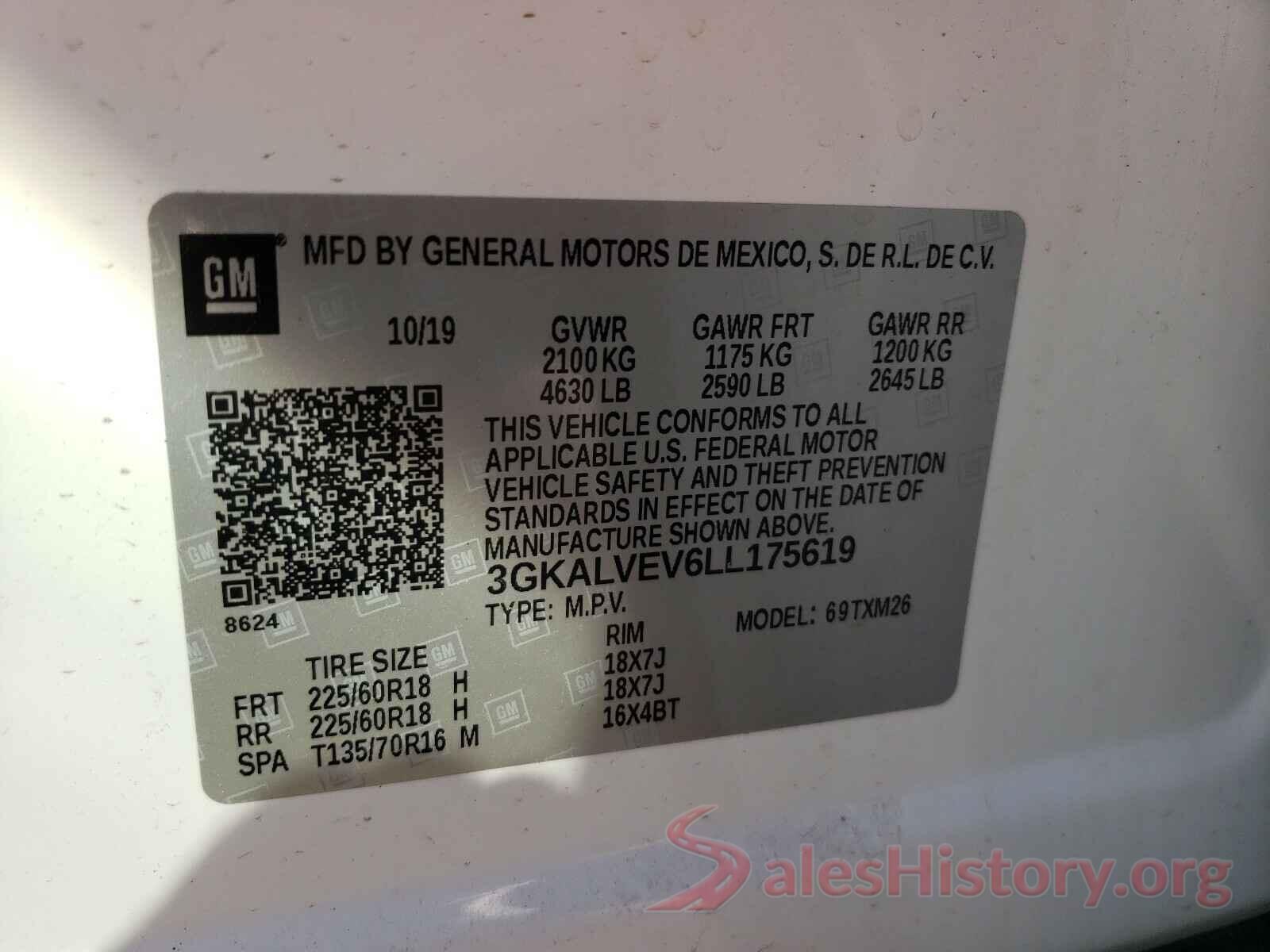 3GKALVEV6LL175619 2020 GMC TERRAIN