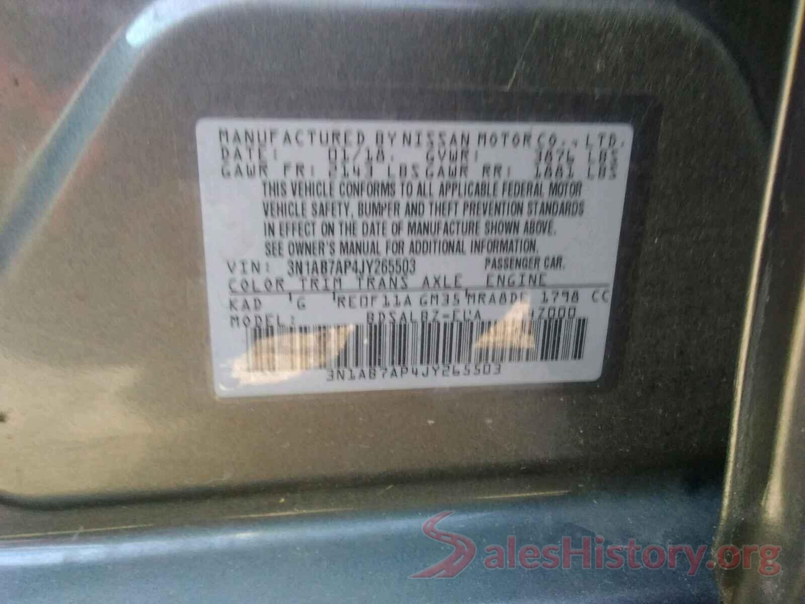 3N1AB7AP4JY265503 2018 NISSAN SENTRA