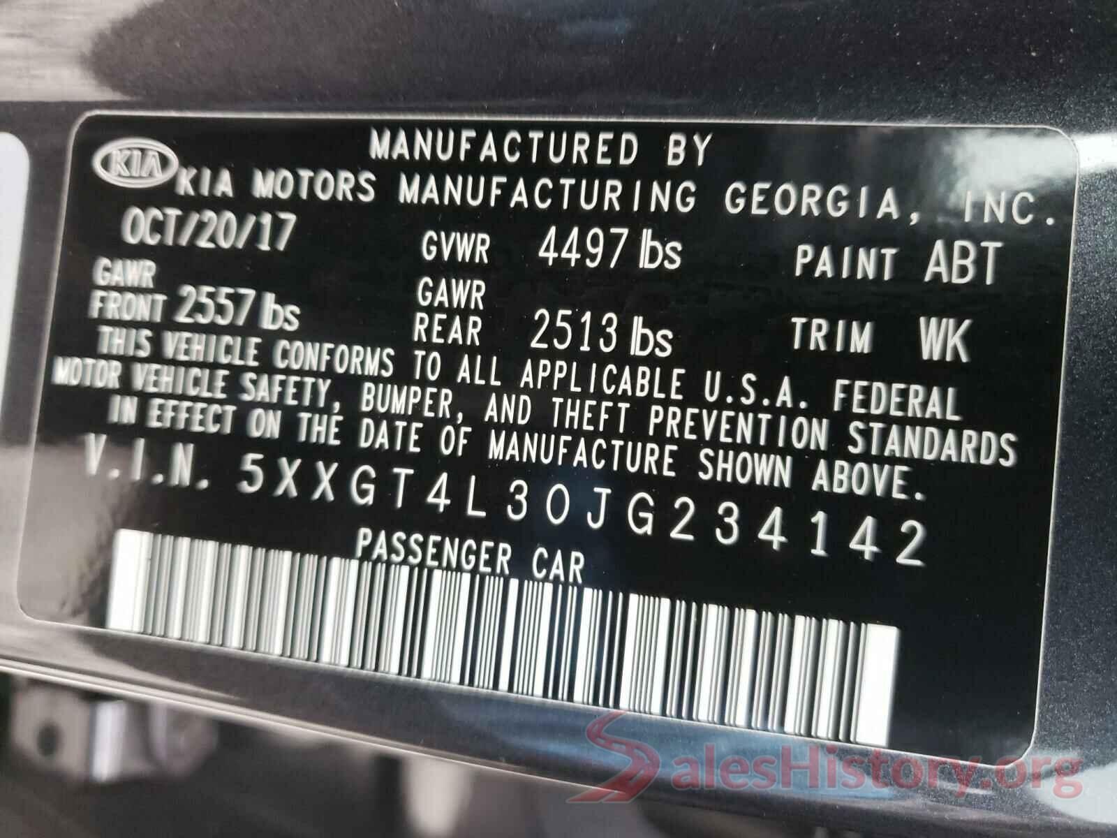 5XXGT4L30JG234142 2018 KIA OPTIMA