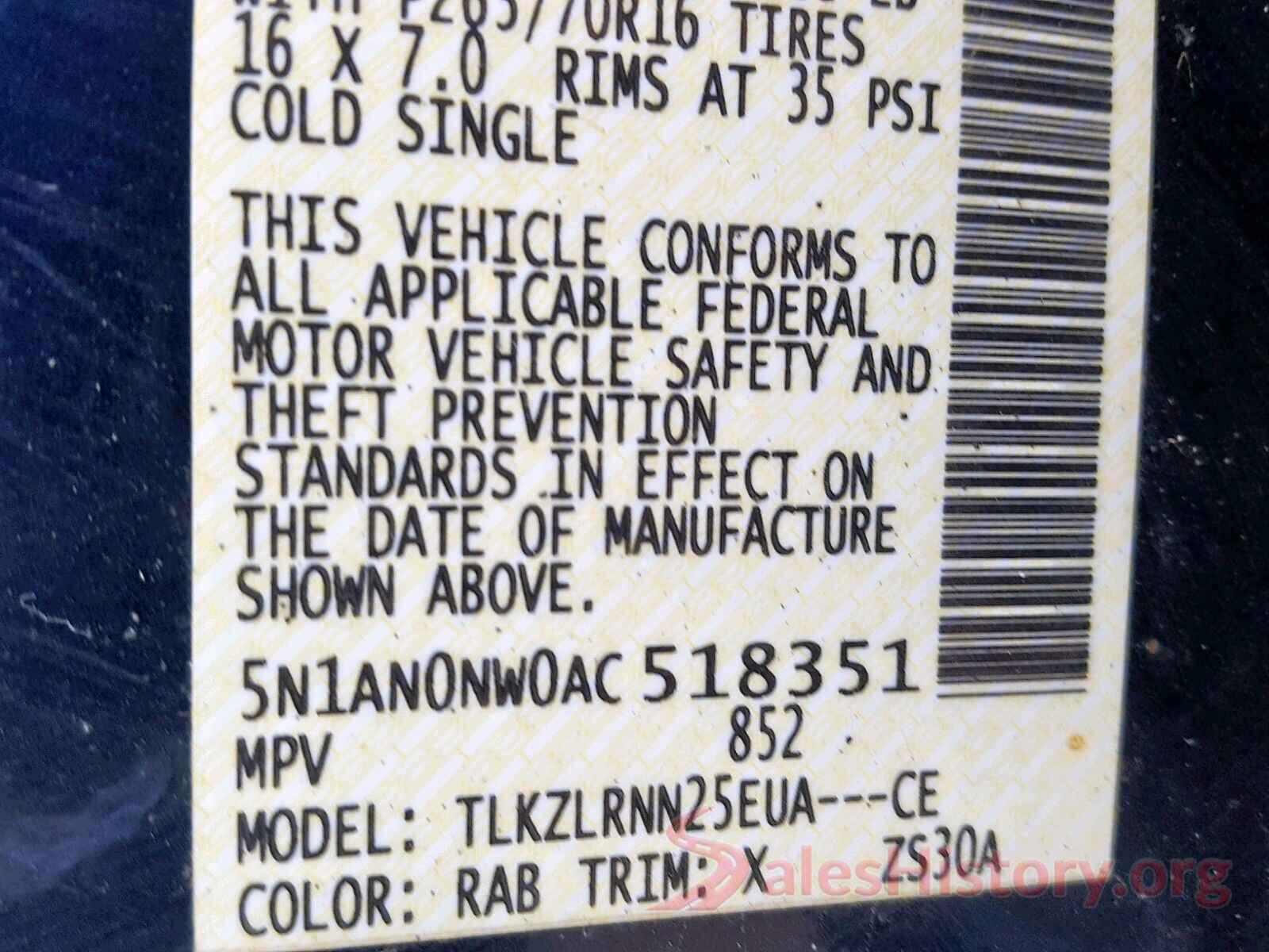 5N1AN0NW0AC518351 2010 NISSAN XTERRA OFF