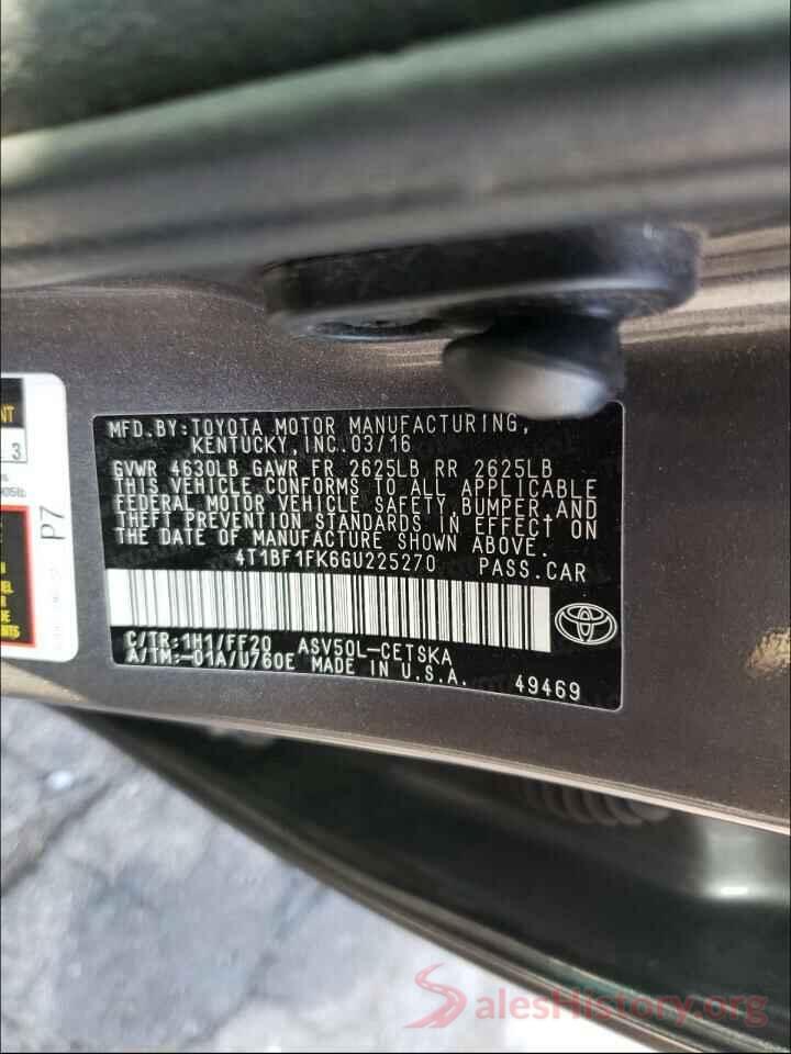 4T1BF1FK6GU225270 2016 TOYOTA CAMRY