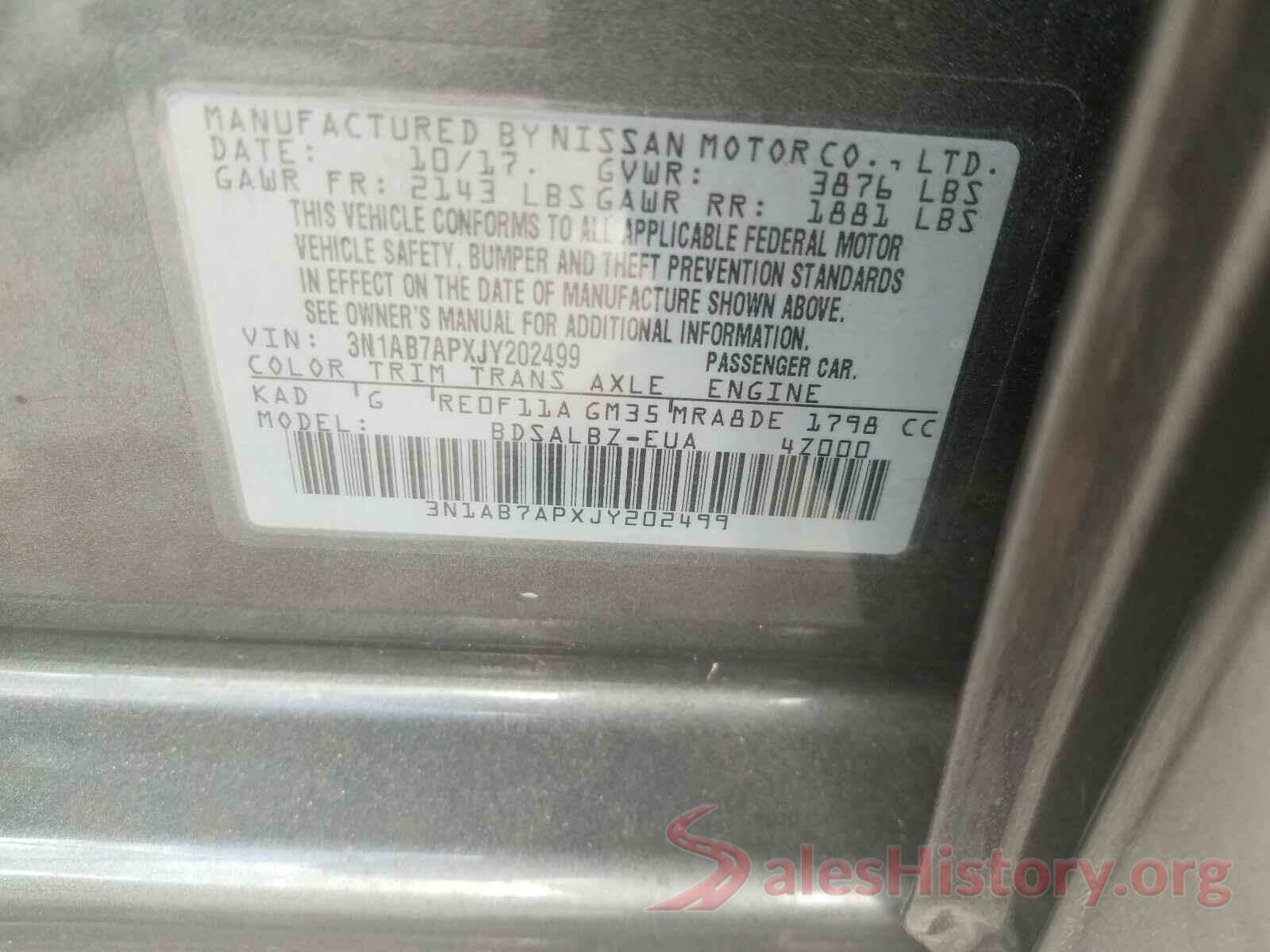 3N1AB7APXJY202499 2018 NISSAN SENTRA