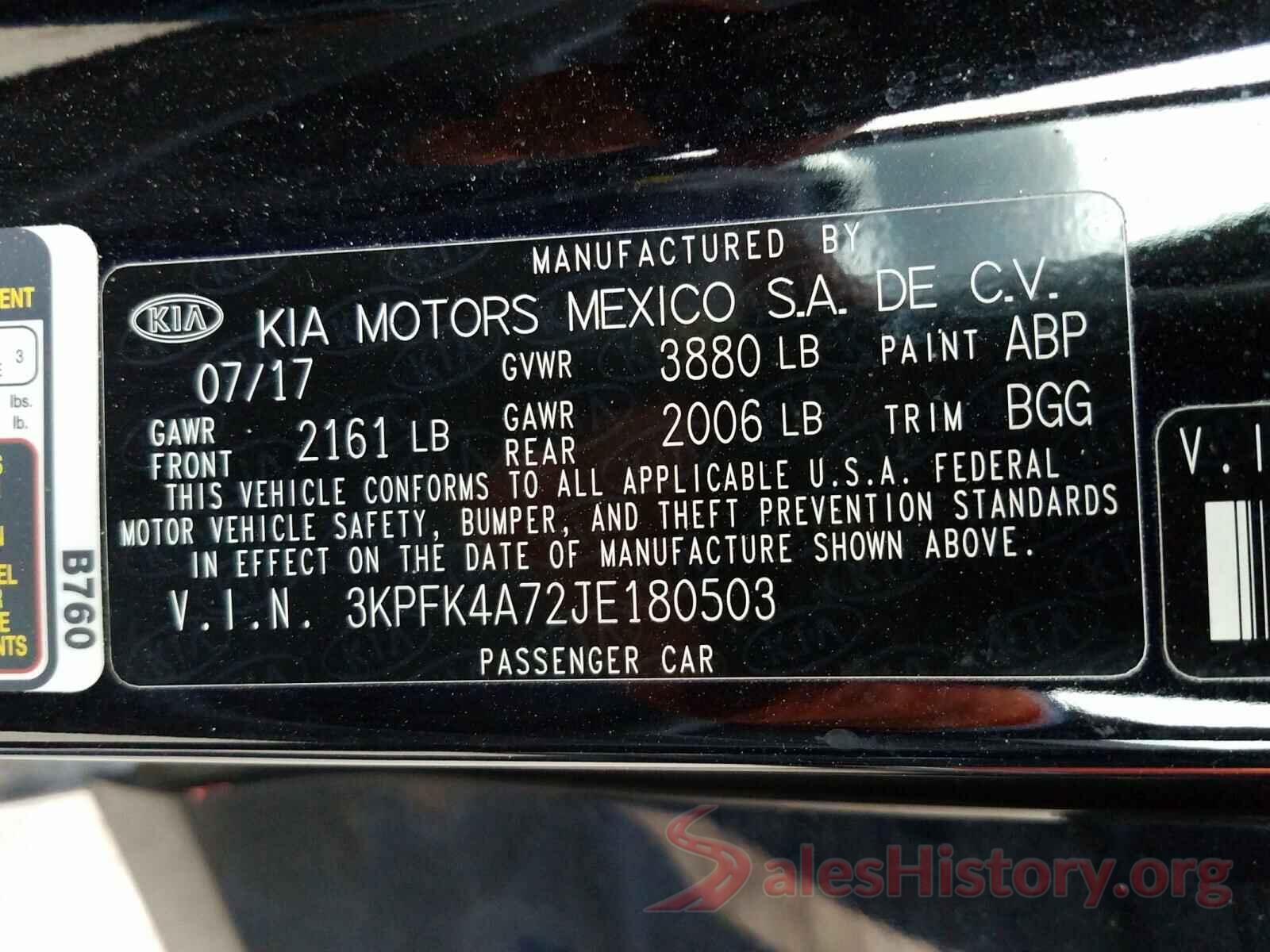 3KPFK4A72JE180503 2018 KIA FORTE