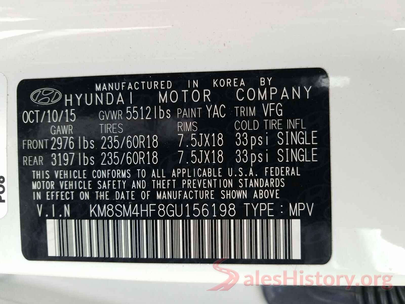 KM8SM4HF8GU156198 2016 HYUNDAI SANTA FE