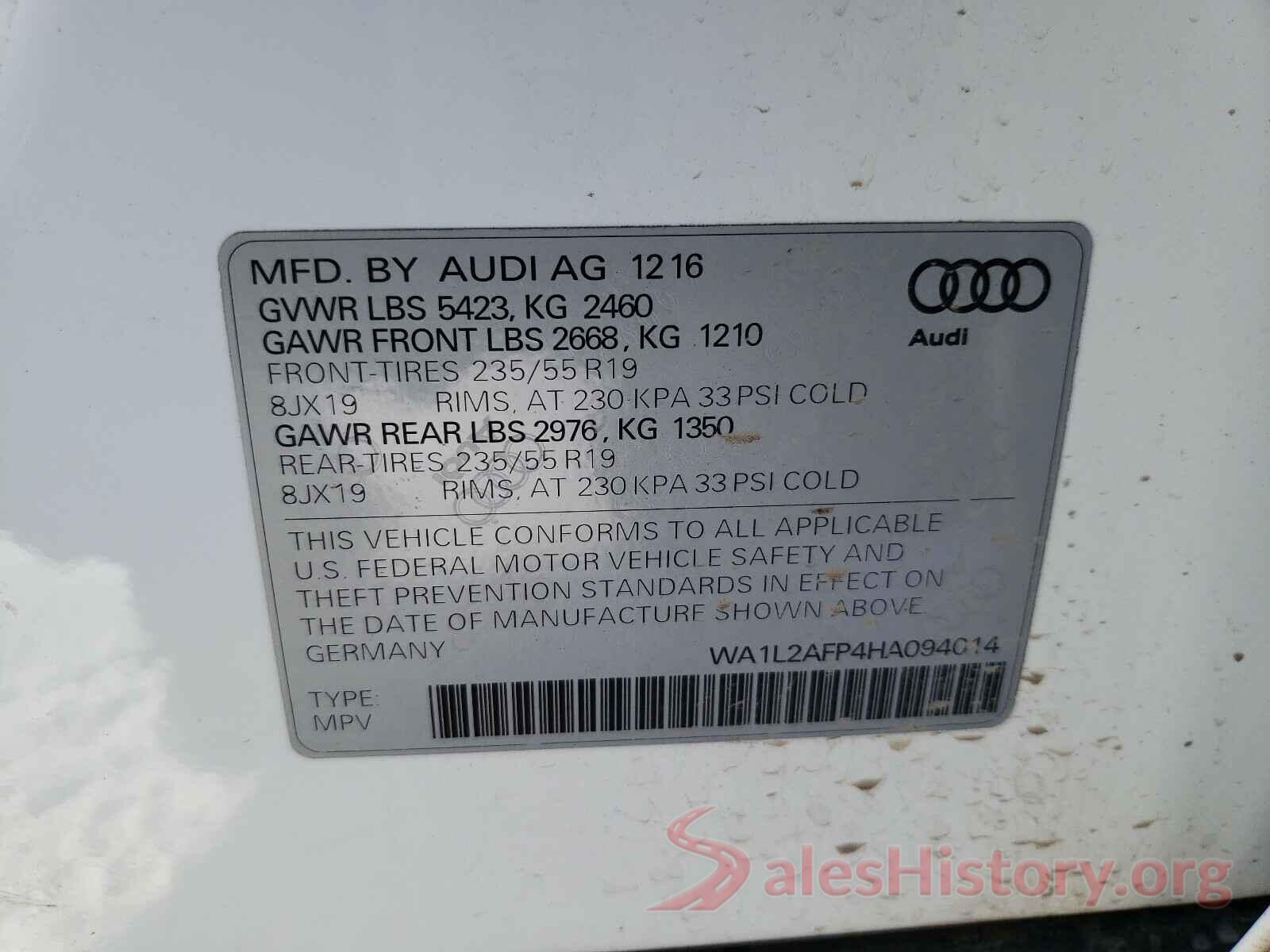 WA1L2AFP4HA094014 2017 AUDI Q5