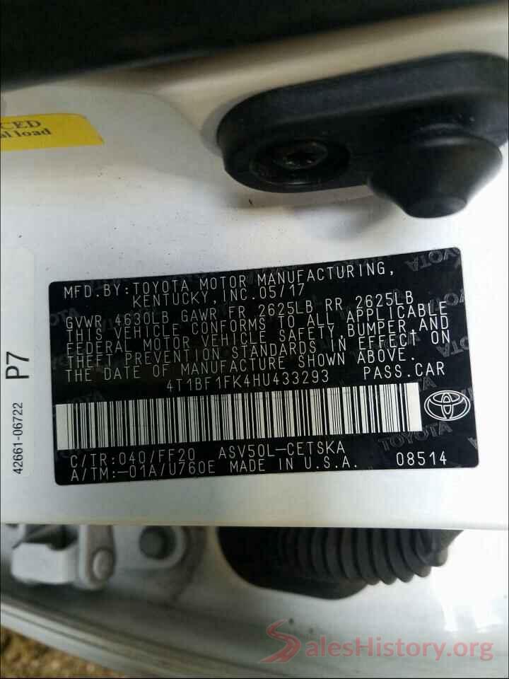 4T1BF1FK4HU433293 2017 TOYOTA CAMRY