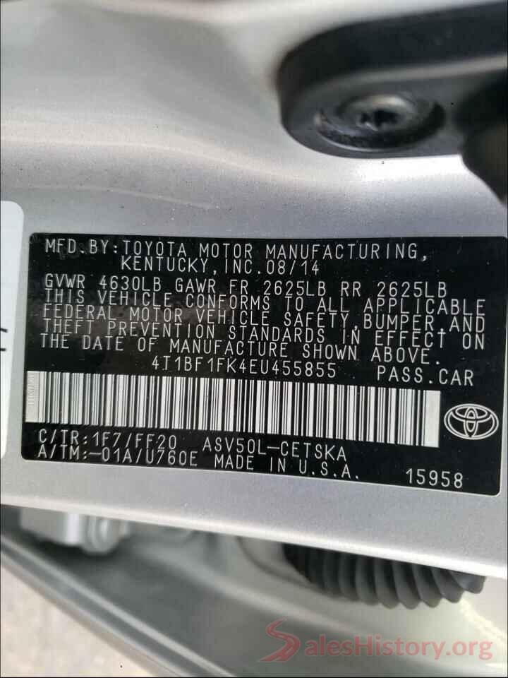 4T1BF1FK4EU455855 2014 TOYOTA CAMRY