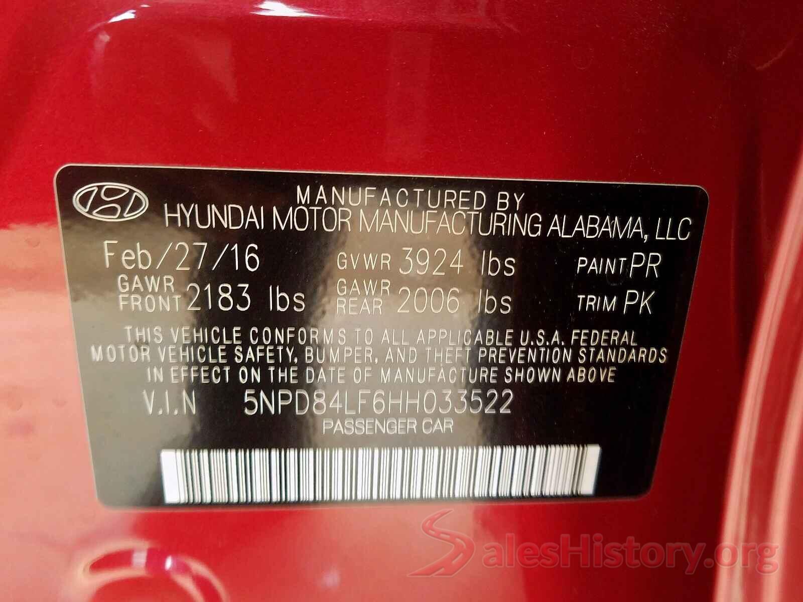 5NPD84LF6HH033522 2017 HYUNDAI ELANTRA