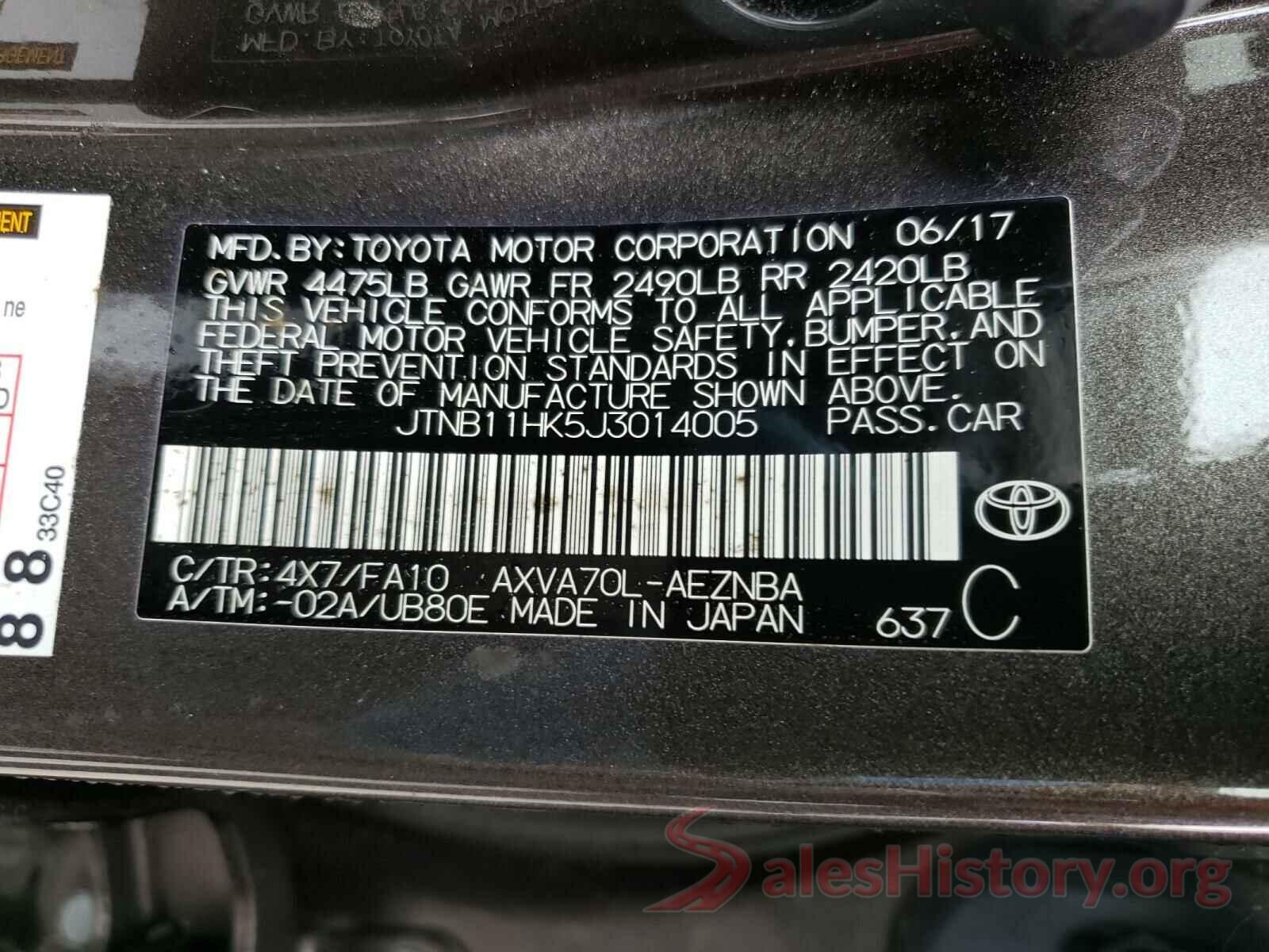 JTNB11HK5J3014005 2018 TOYOTA CAMRY