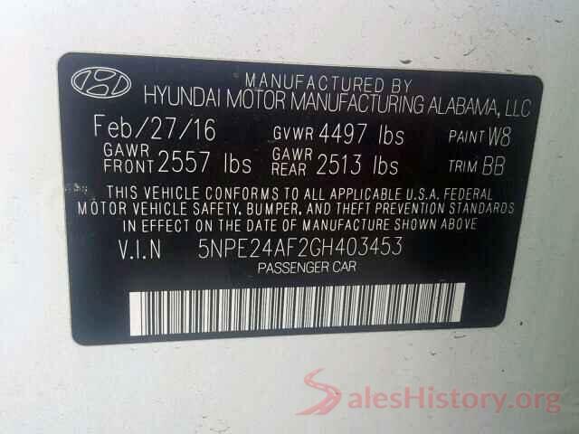 5NPE24AF2GH403453 2016 HYUNDAI SONATA