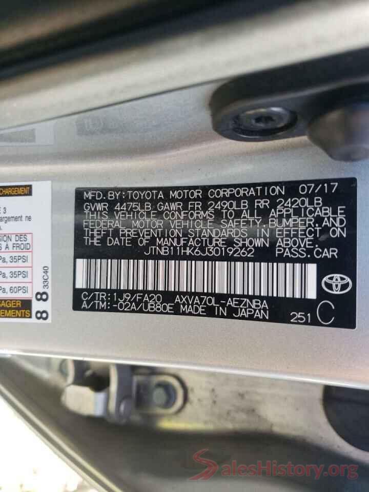 JTNB11HK6J3019262 2018 TOYOTA CAMRY