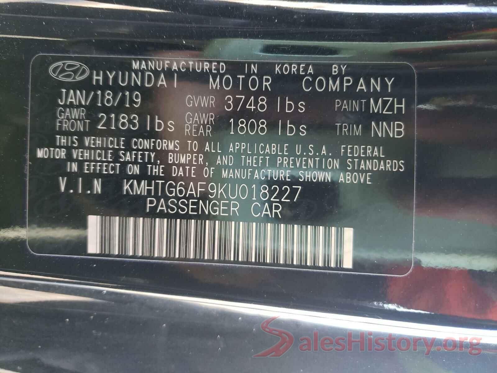 KMHTG6AF9KU018227 2019 HYUNDAI VELOSTER