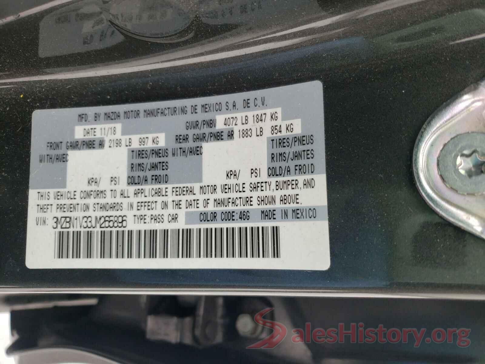 3MZBN1V33JM265896 2018 MAZDA 3