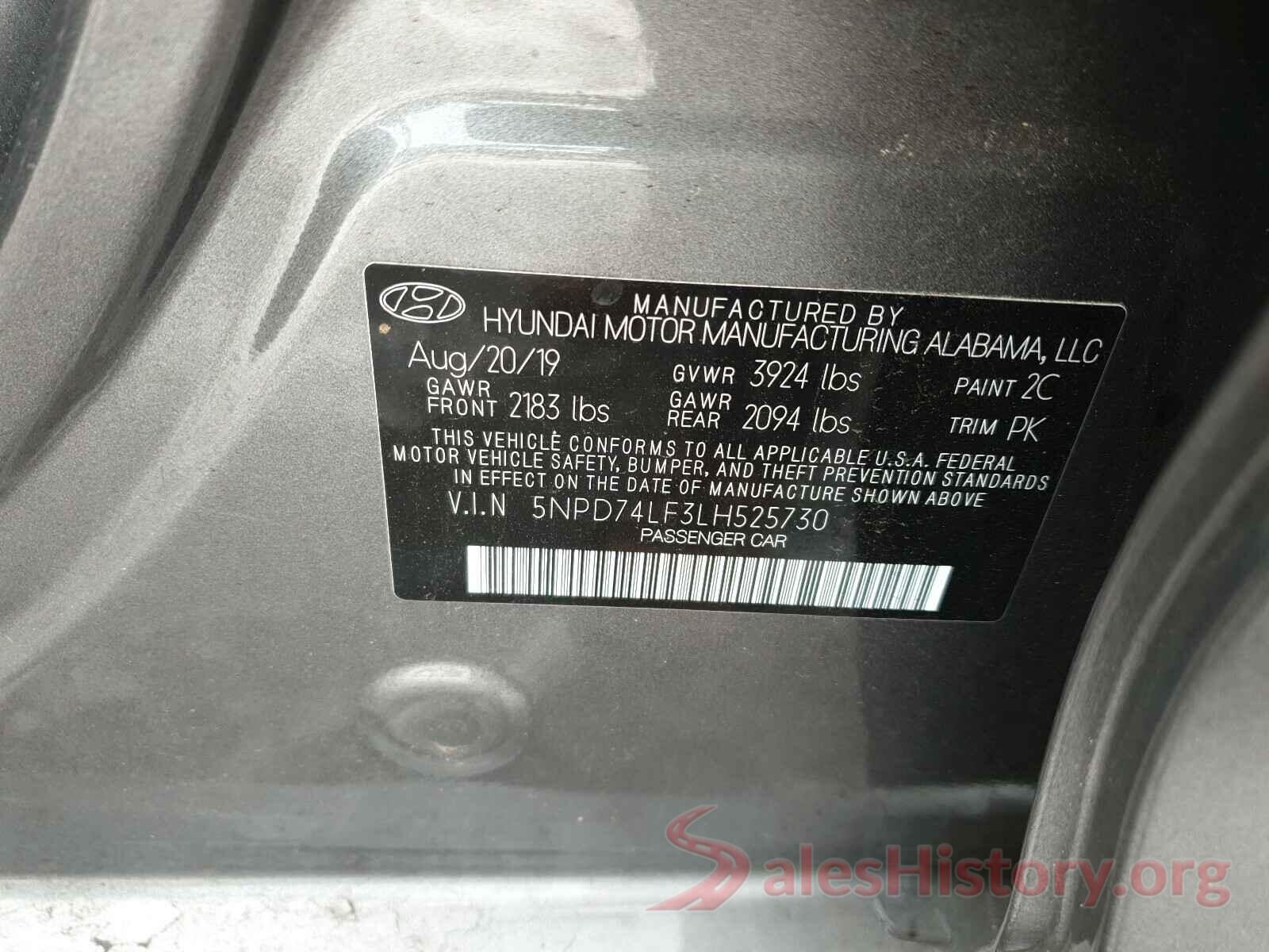 5NPD74LF3LH525730 2020 HYUNDAI ELANTRA