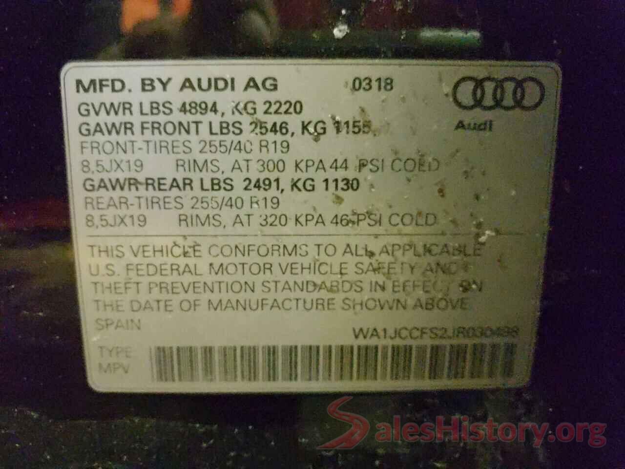 WA1JCCFS2JR030498 2018 AUDI Q3