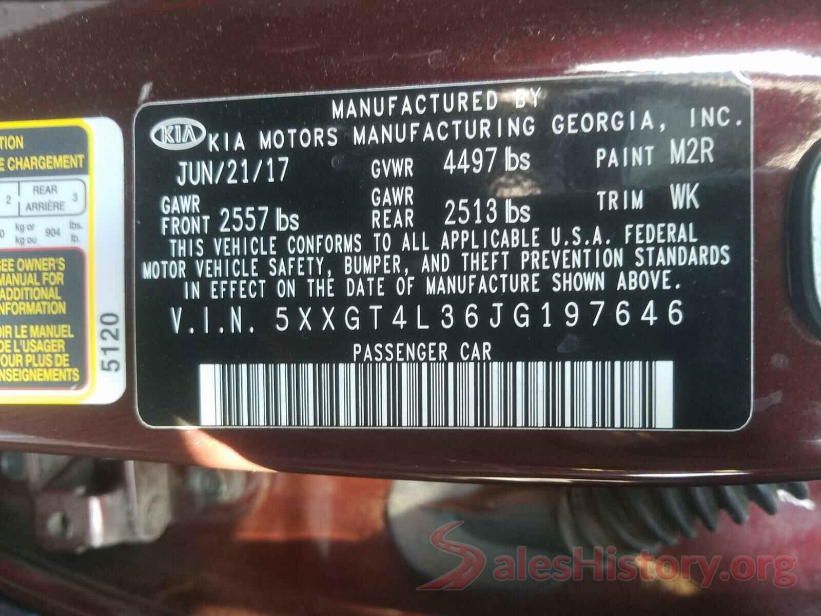 5XXGT4L36JG197646 2018 KIA OPTIMA