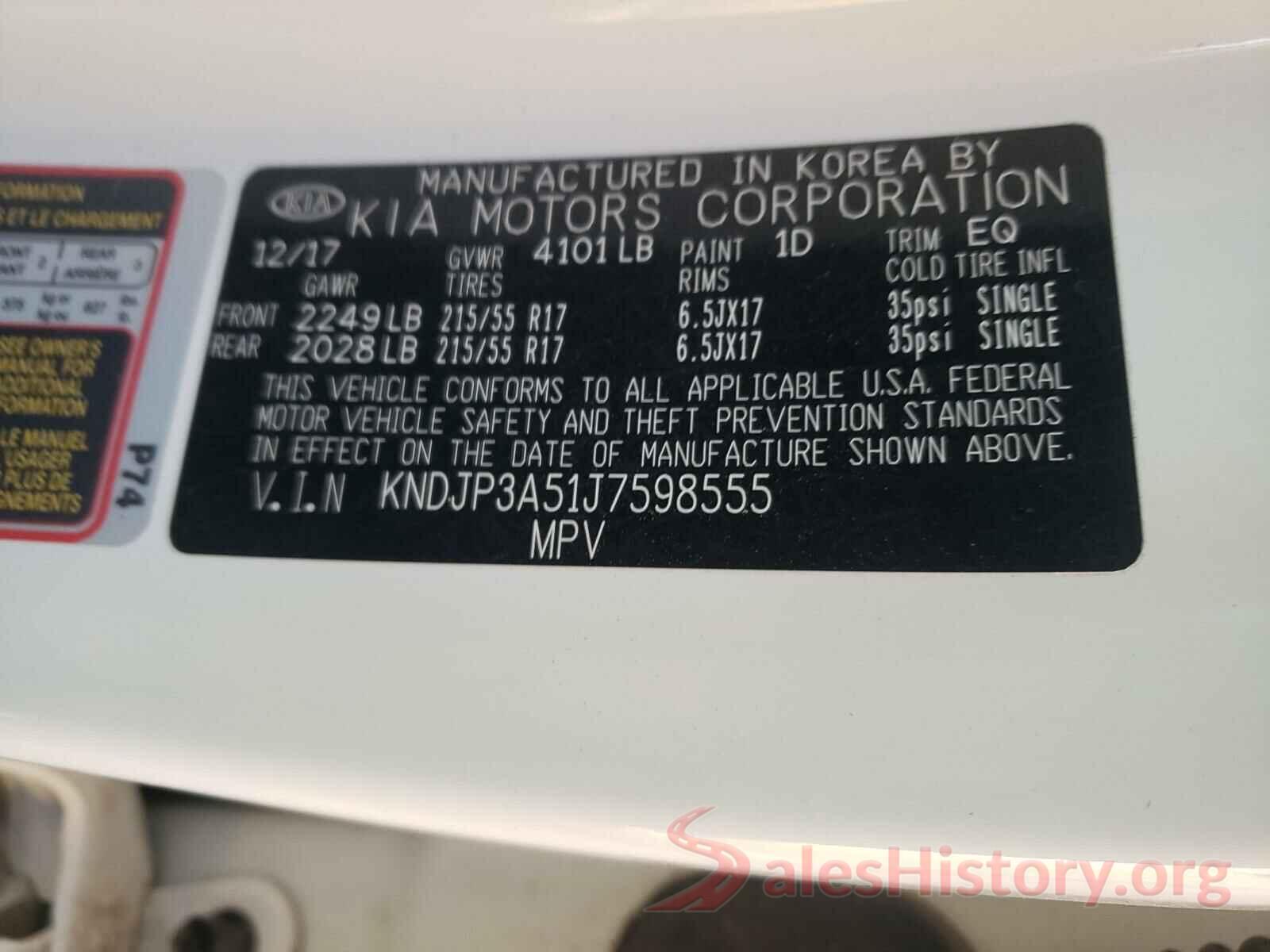 KNDJP3A51J7598555 2018 KIA SOUL