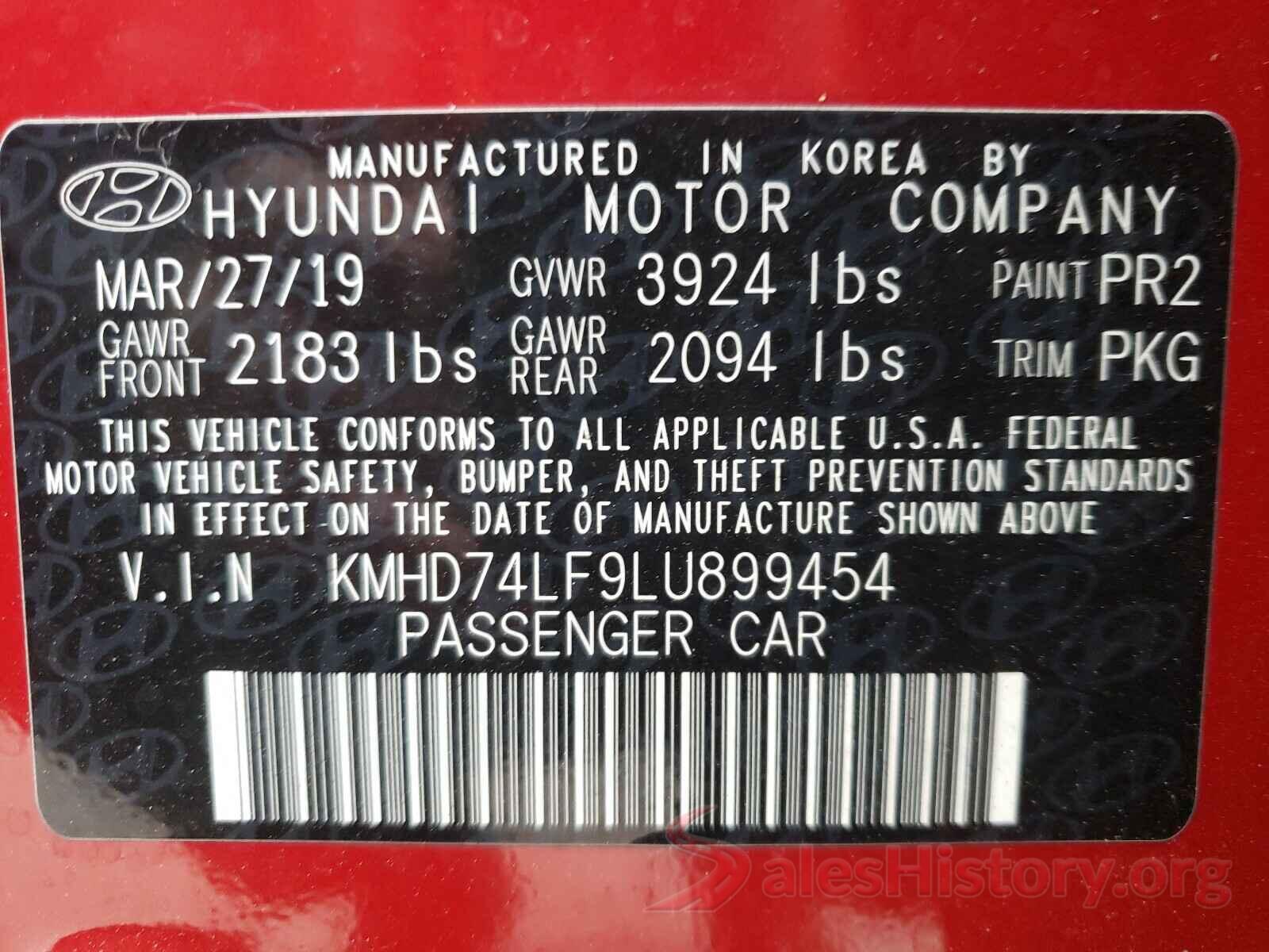 KMHD74LF9LU899454 2020 HYUNDAI ELANTRA