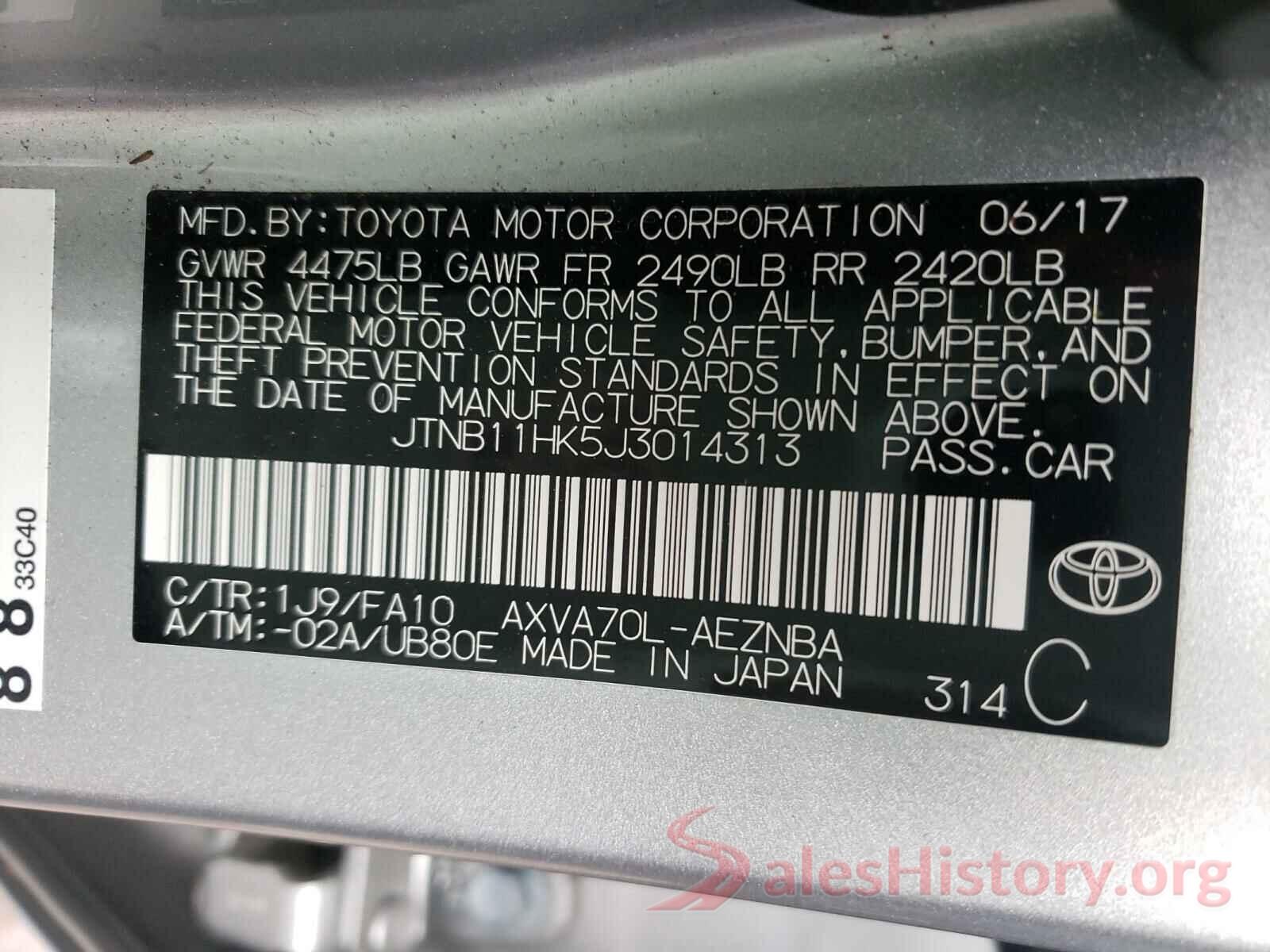 JTNB11HK5J3014313 2018 TOYOTA CAMRY