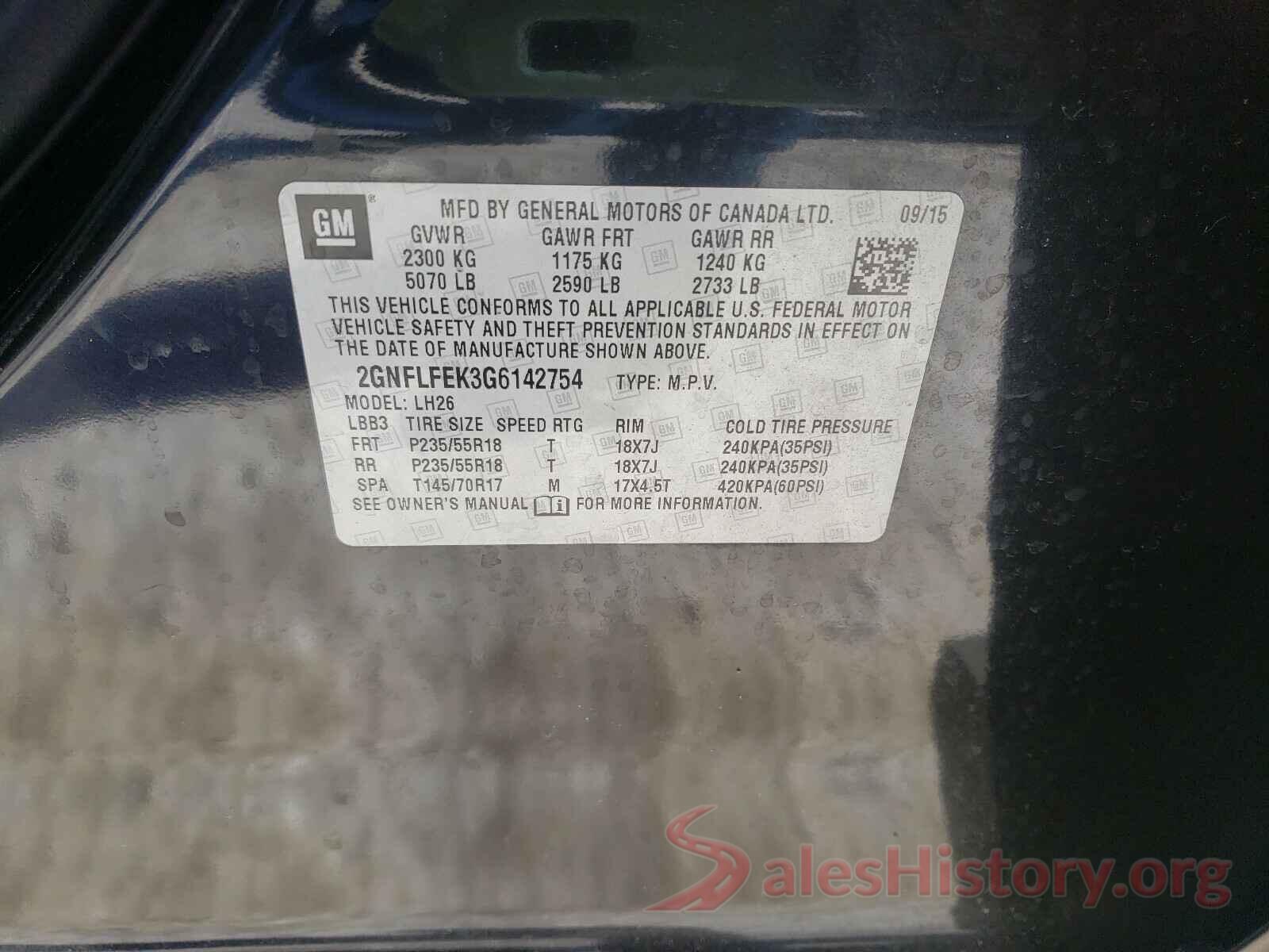 2GNFLFEK3G6142754 2016 CHEVROLET EQUINOX