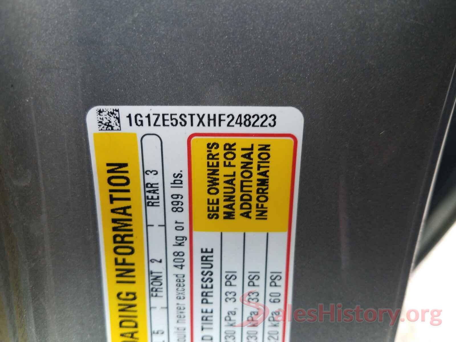 1G1ZE5STXHF248223 2017 CHEVROLET MALIBU