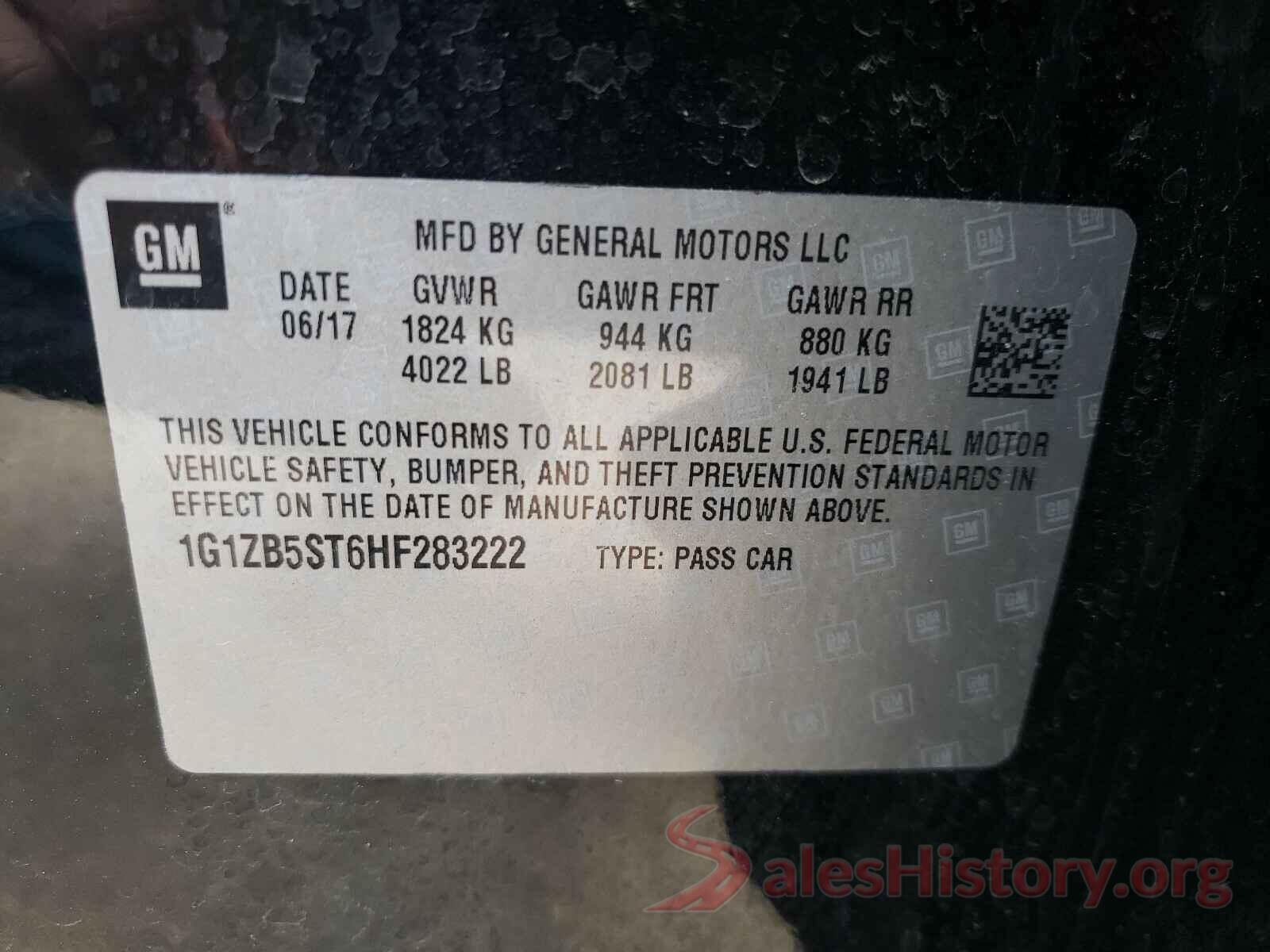 1G1ZB5ST6HF283222 2017 CHEVROLET MALIBU