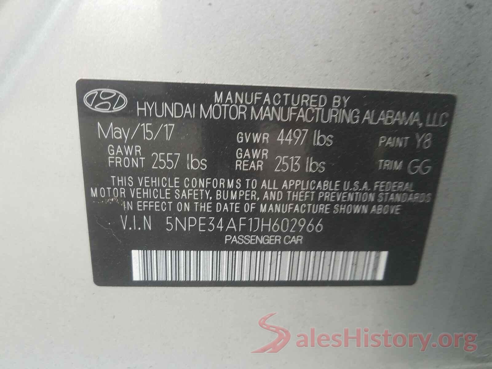 5NPE34AF1JH602966 2018 HYUNDAI SONATA