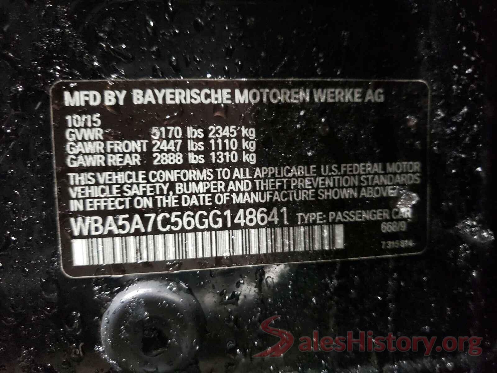 WBA5A7C56GG148641 2016 BMW 5 SERIES