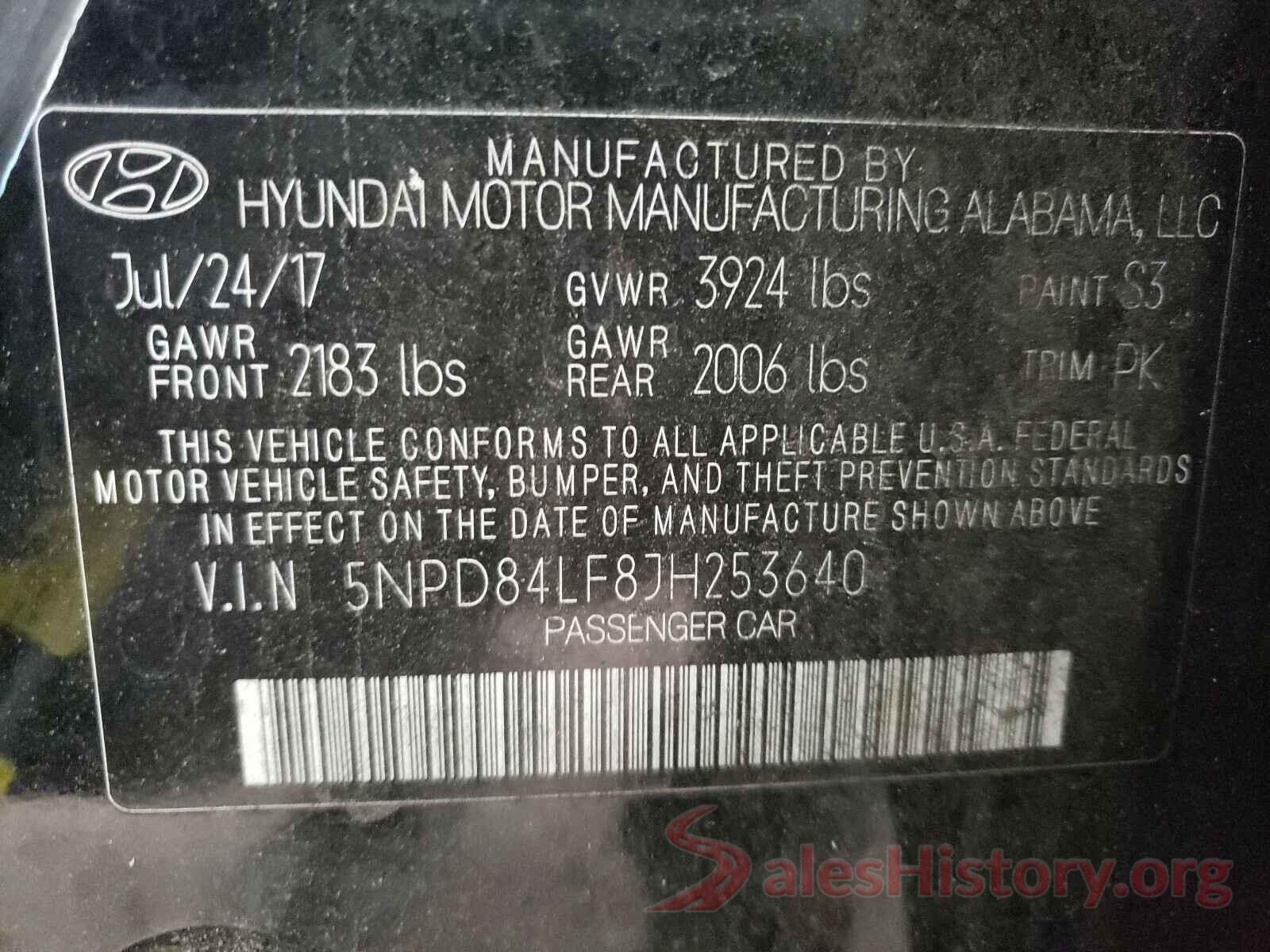 5NPD84LF8JH253640 2018 HYUNDAI ELANTRA