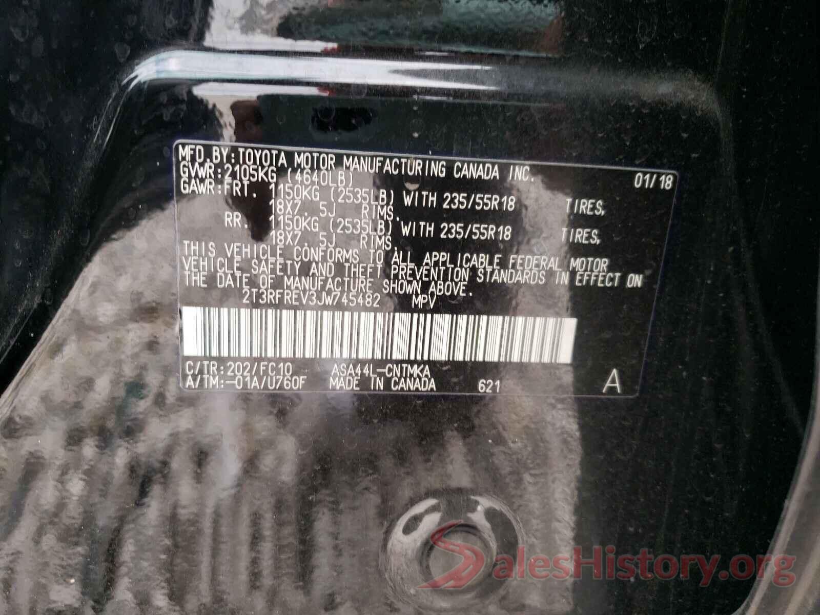 2T3RFREV3JW745482 2018 TOYOTA RAV4