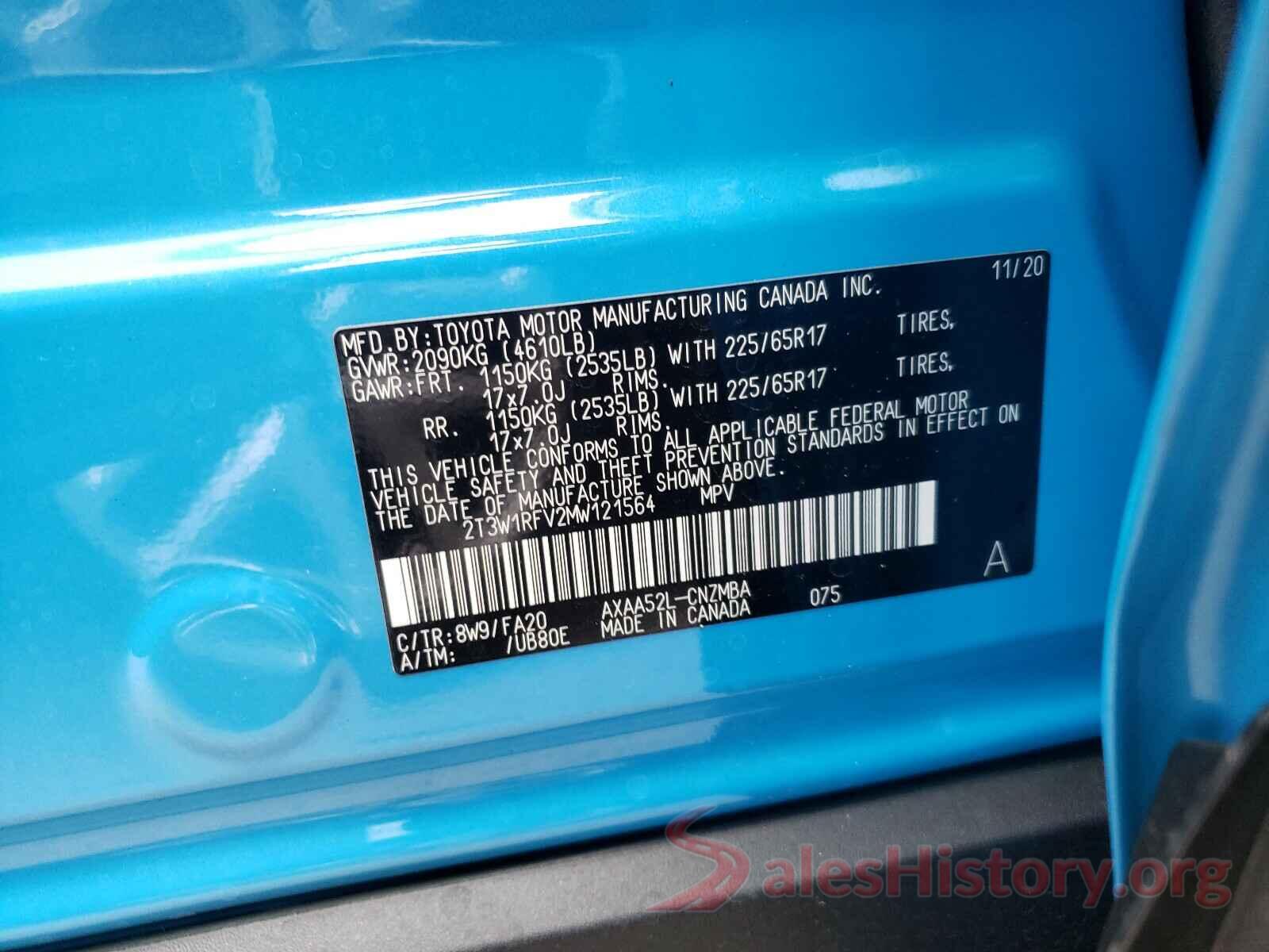 2T3W1RFV2MW121564 2021 TOYOTA RAV4