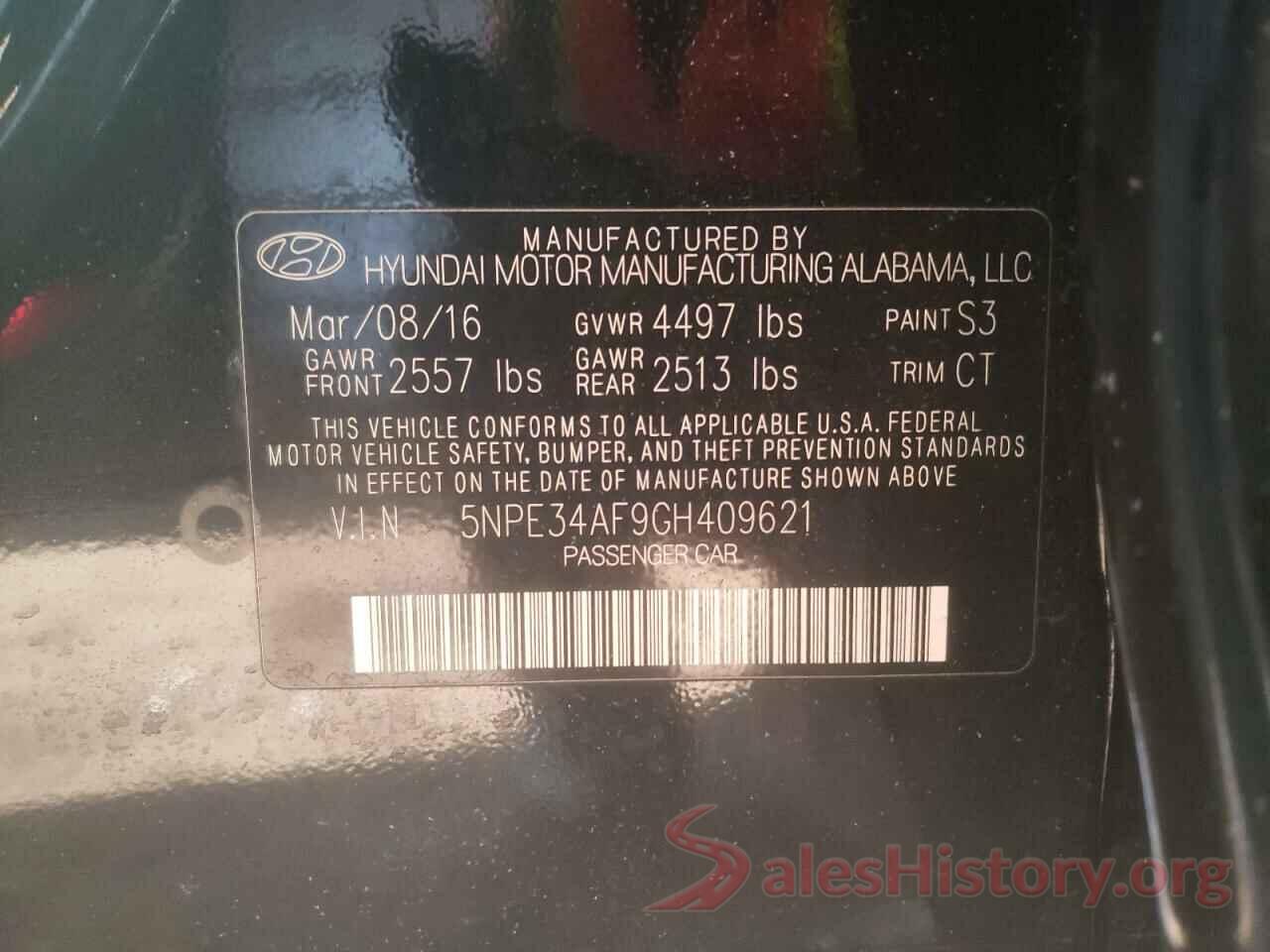 5NPE34AF9GH409621 2016 HYUNDAI SONATA