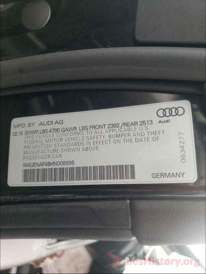 WAUENAF48HN008995 2017 AUDI A4