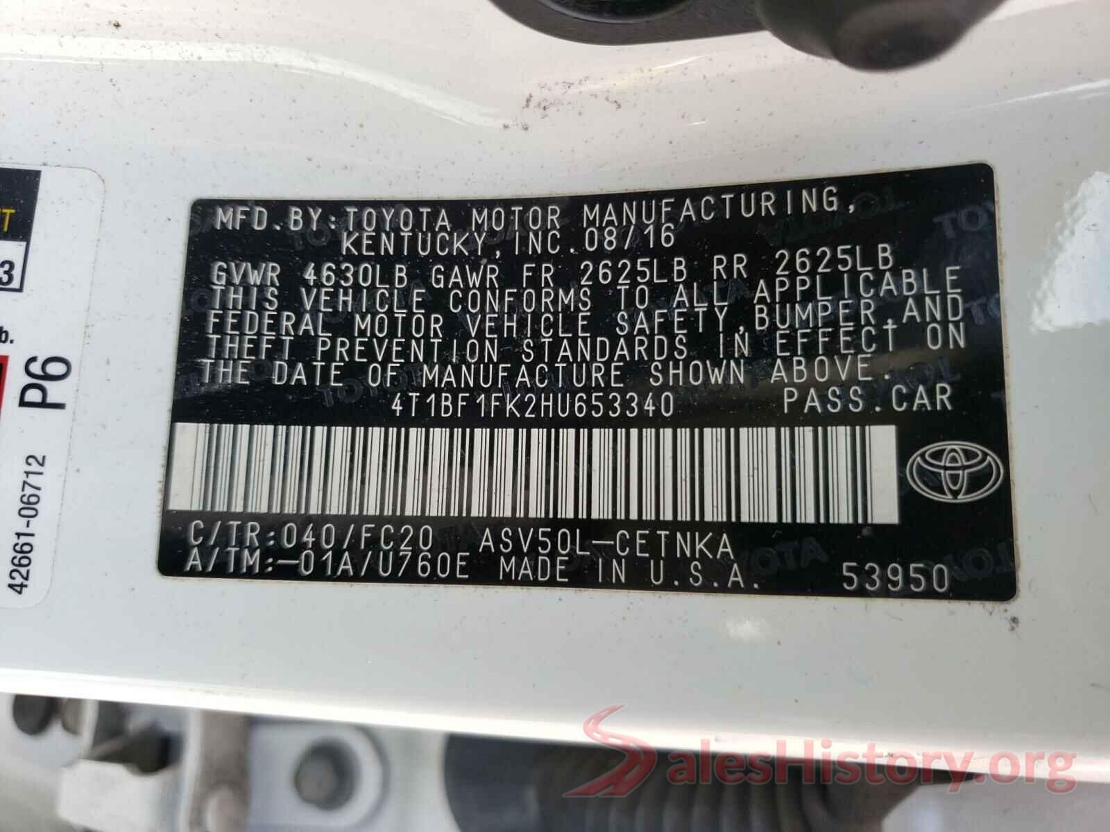 4T1BF1FK2HU653340 2017 TOYOTA CAMRY