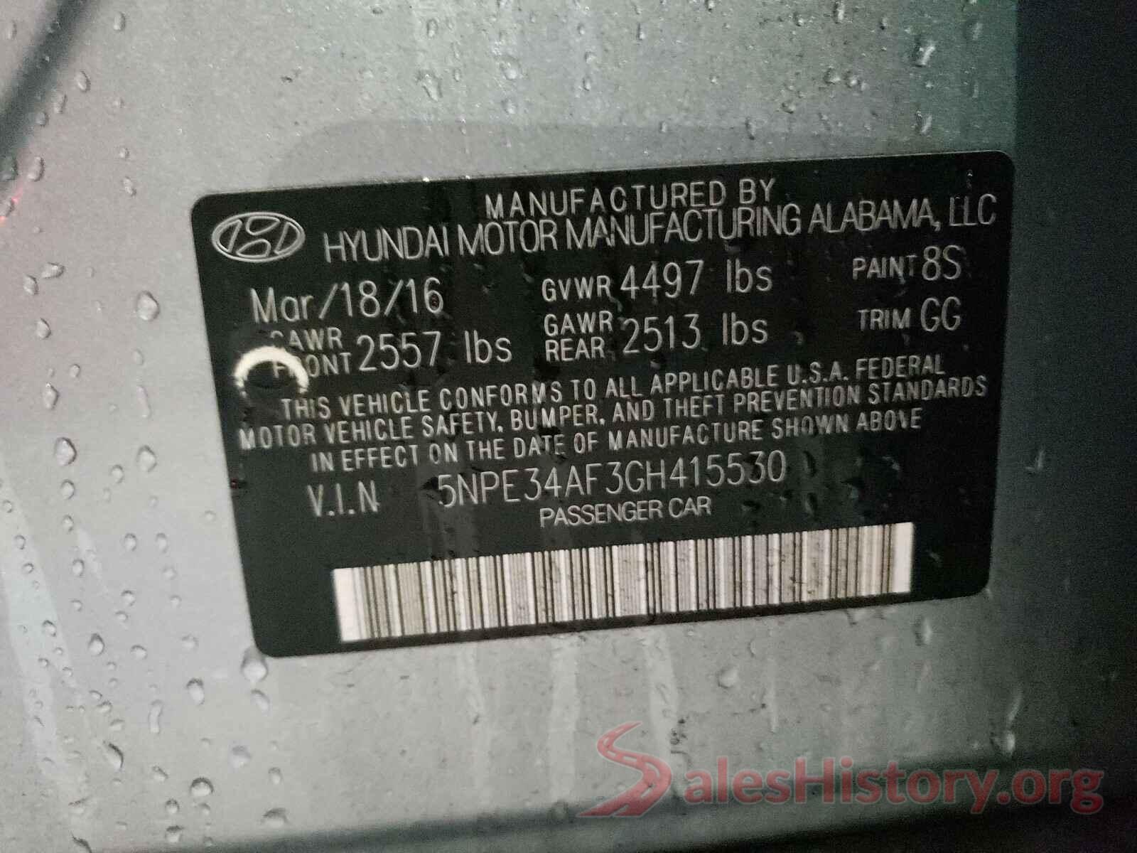 5NPE34AF3GH415530 2016 HYUNDAI SONATA