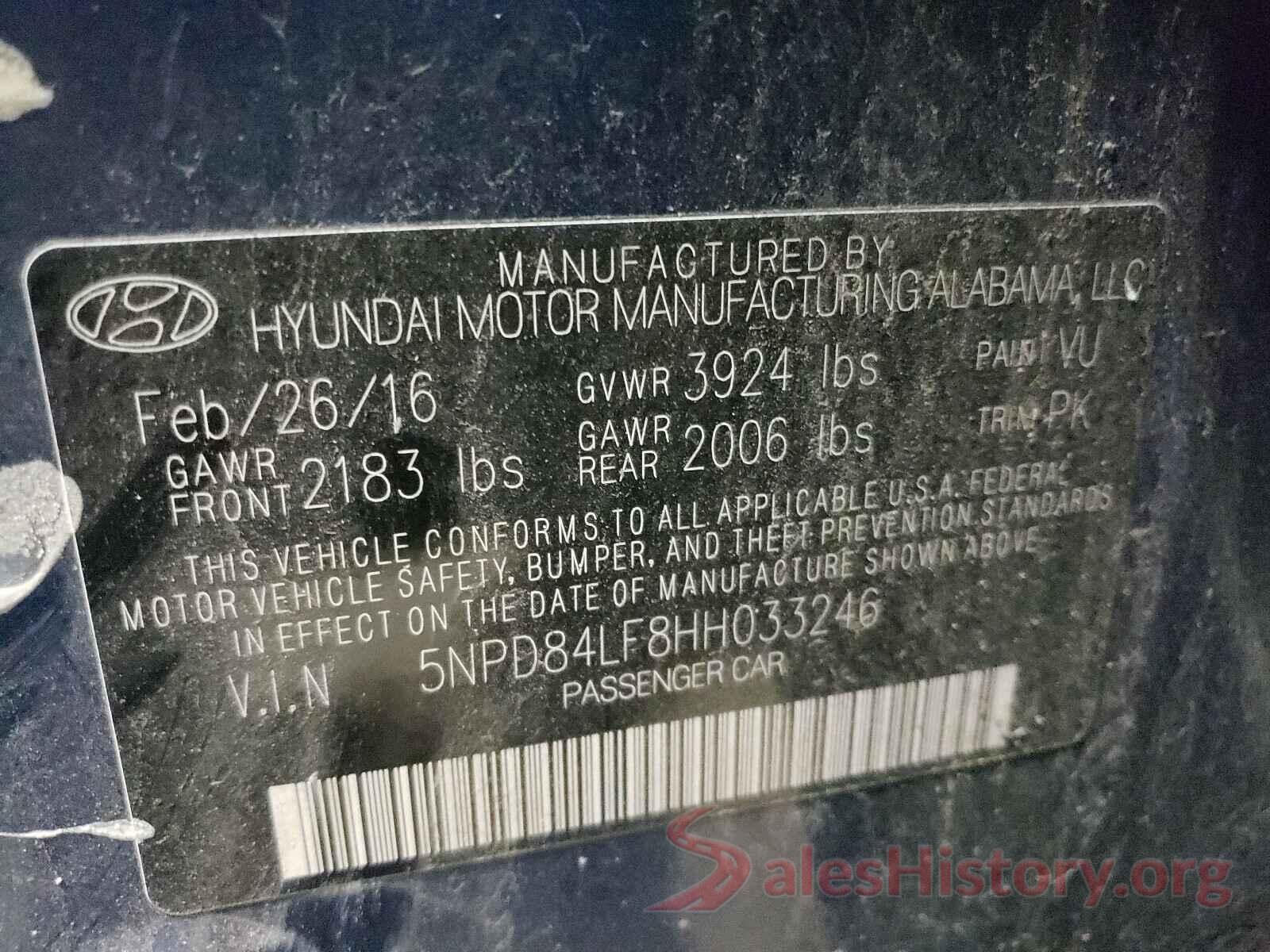 5NPD84LF8HH033246 2017 HYUNDAI ELANTRA