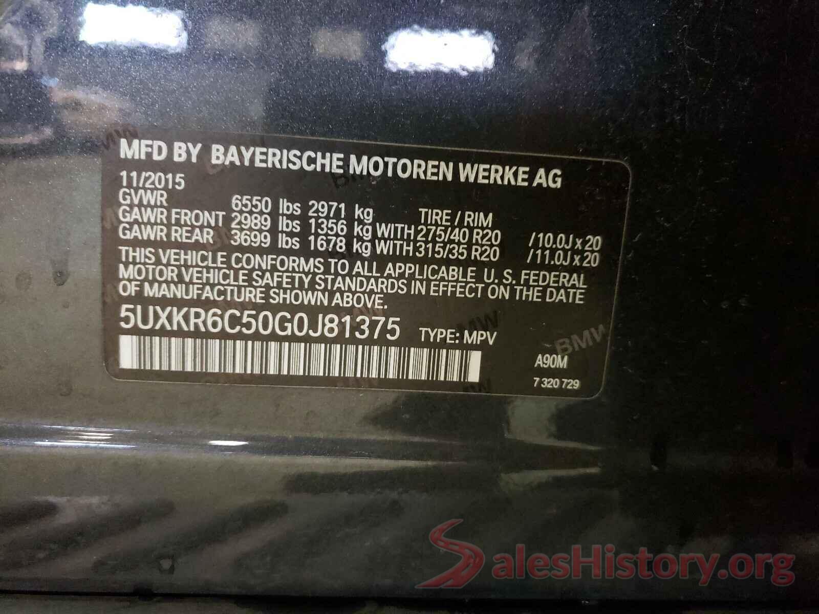 5UXKR6C50G0J81375 2016 BMW X5