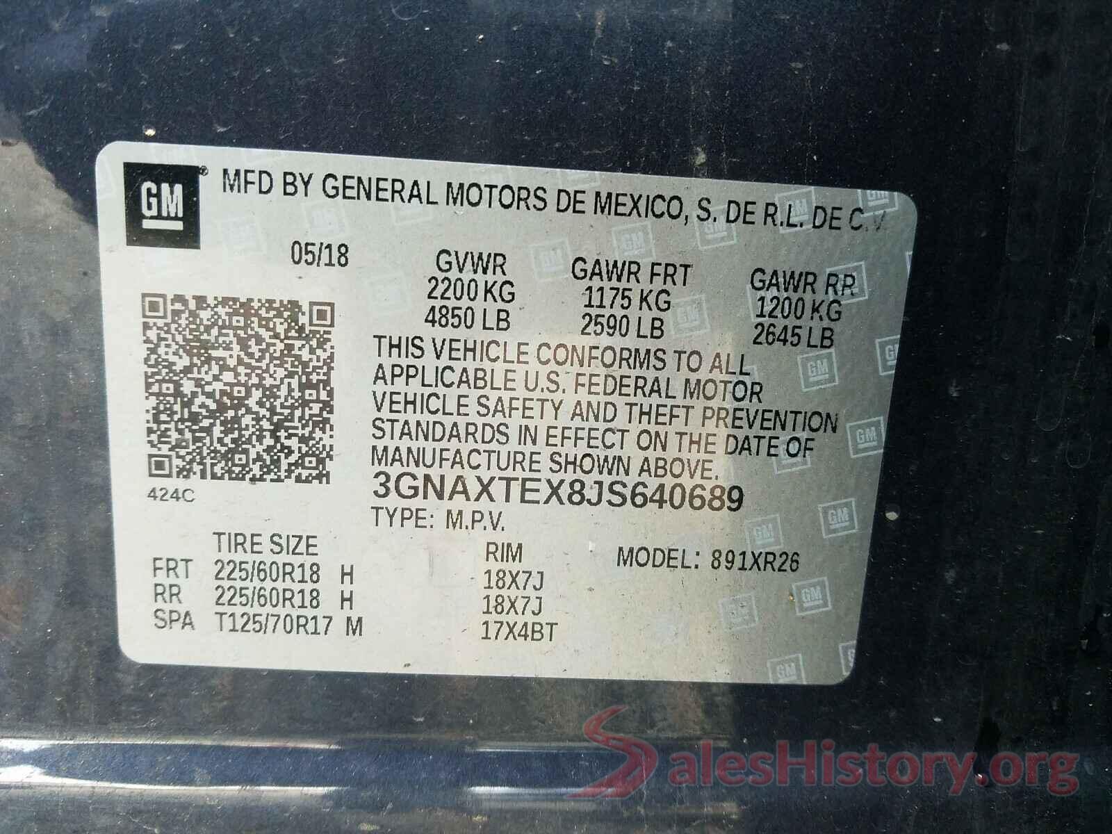 3GNAXTEX8JS640689 2018 CHEVROLET EQUINOX